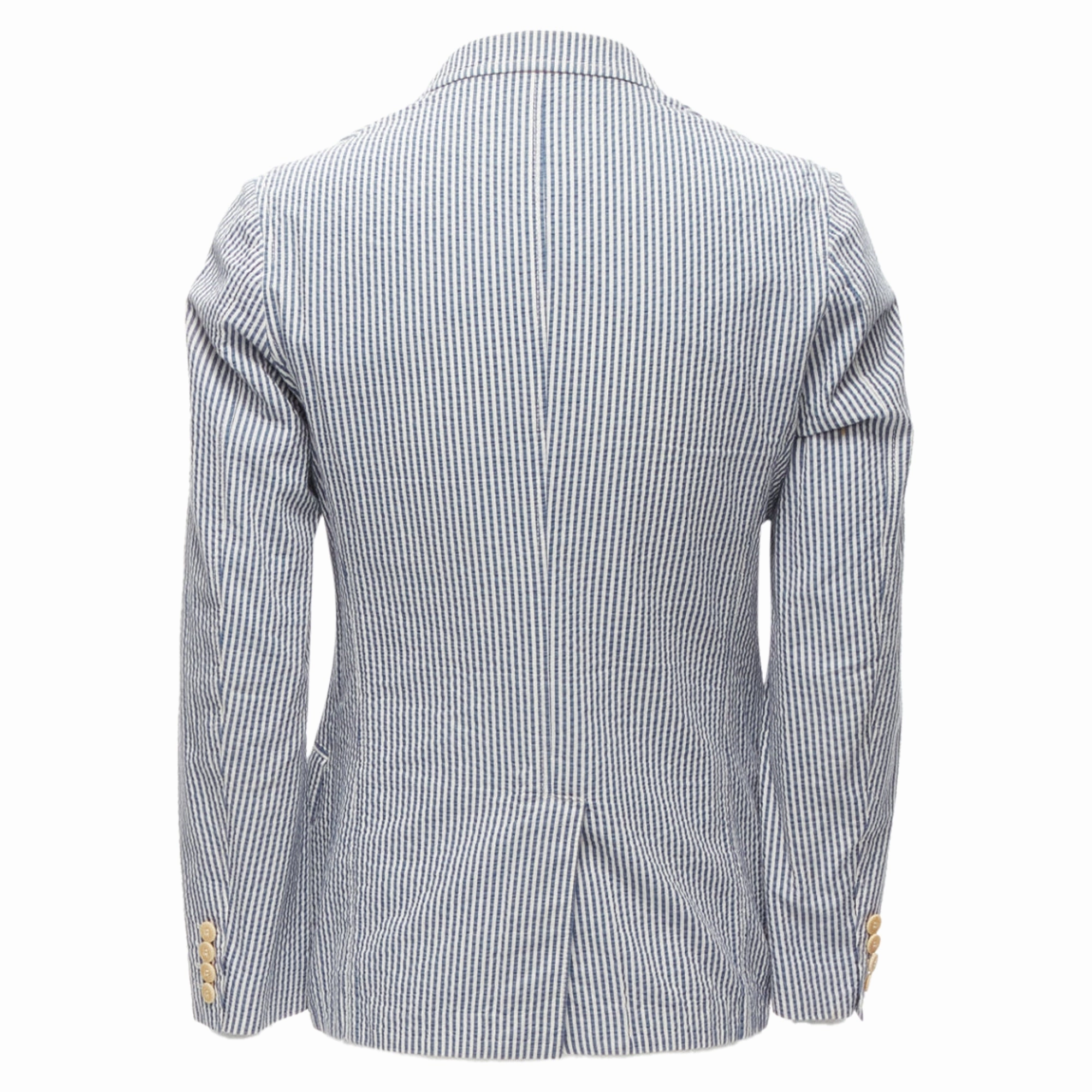 Junya Watanabe Man striped seersucker cotton blazer jacket
