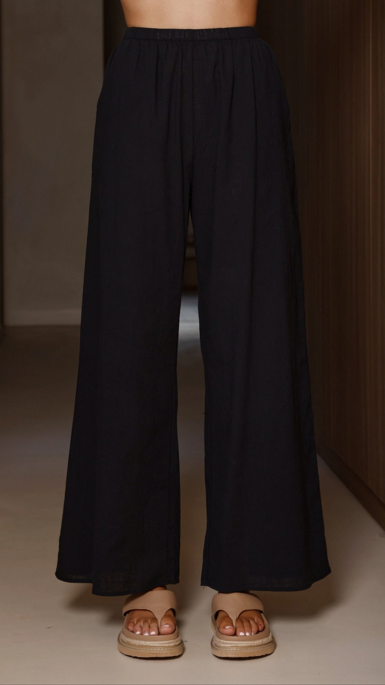 Kailani Strapless Top and Pants Set - Black