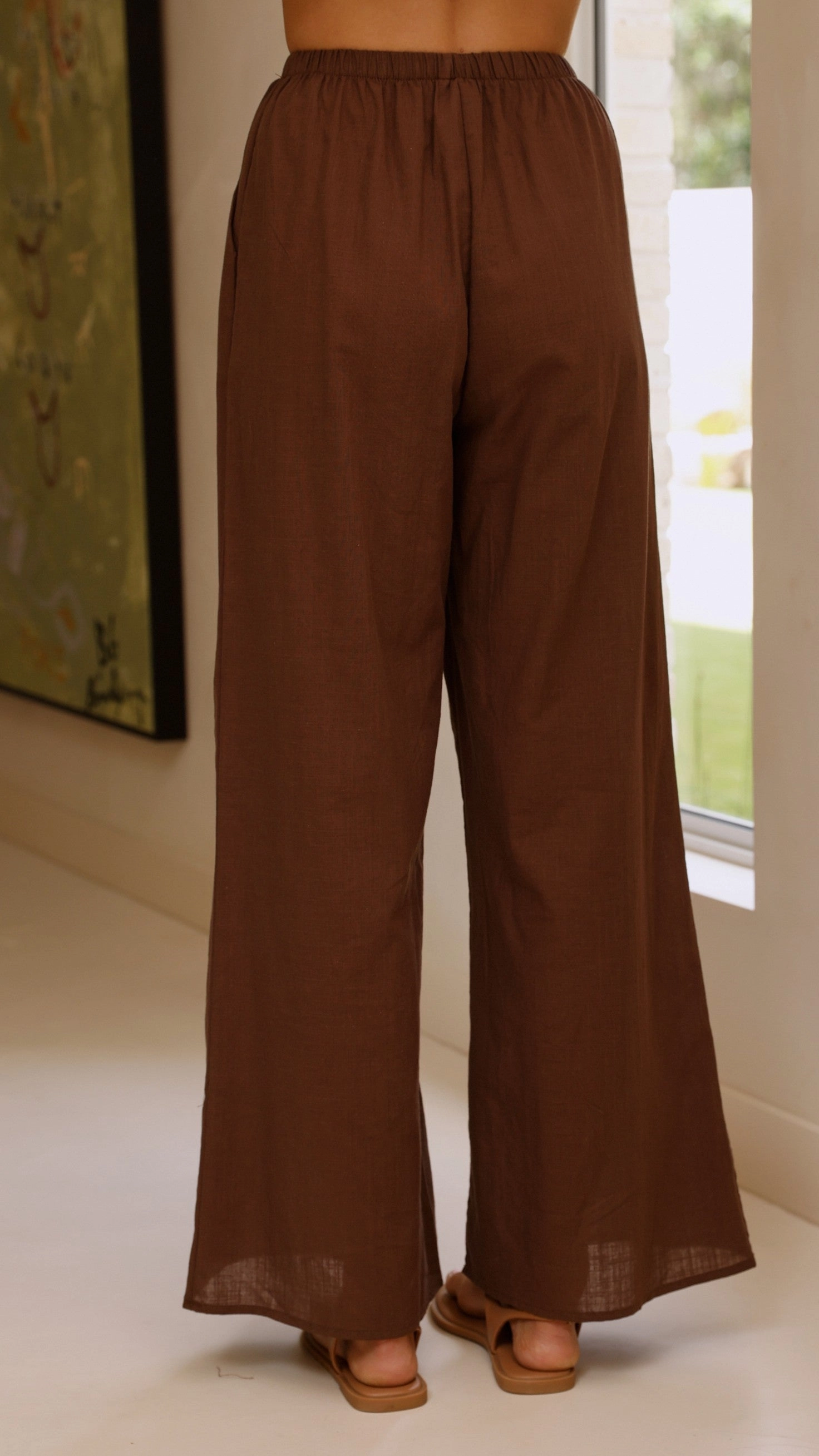 Kailani Strapless Top and Pants Set - Chocolate