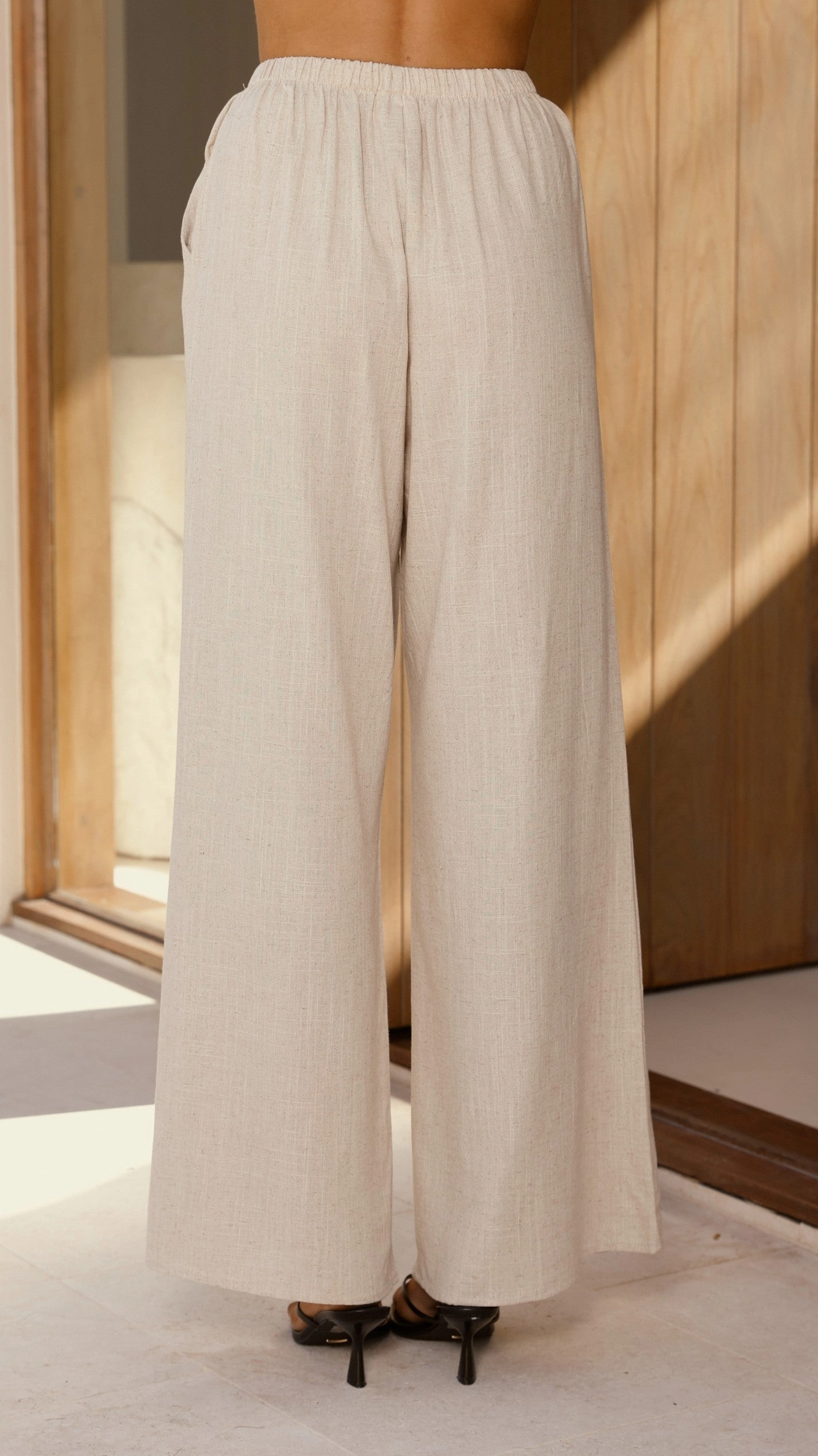 Kailani Strapless Top and Pants Set - Oat