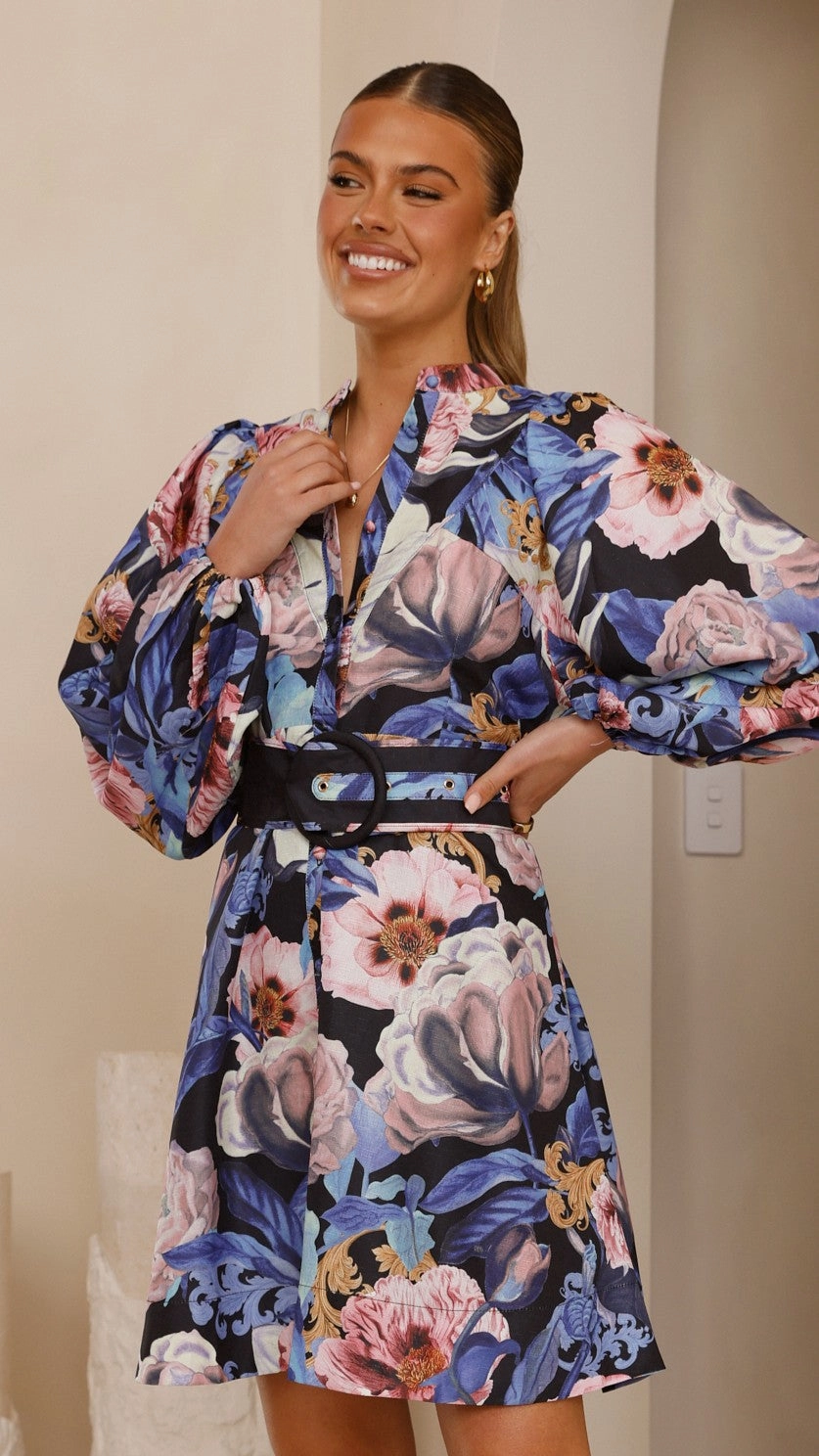 Katy Mini Dress - Azure Donatella