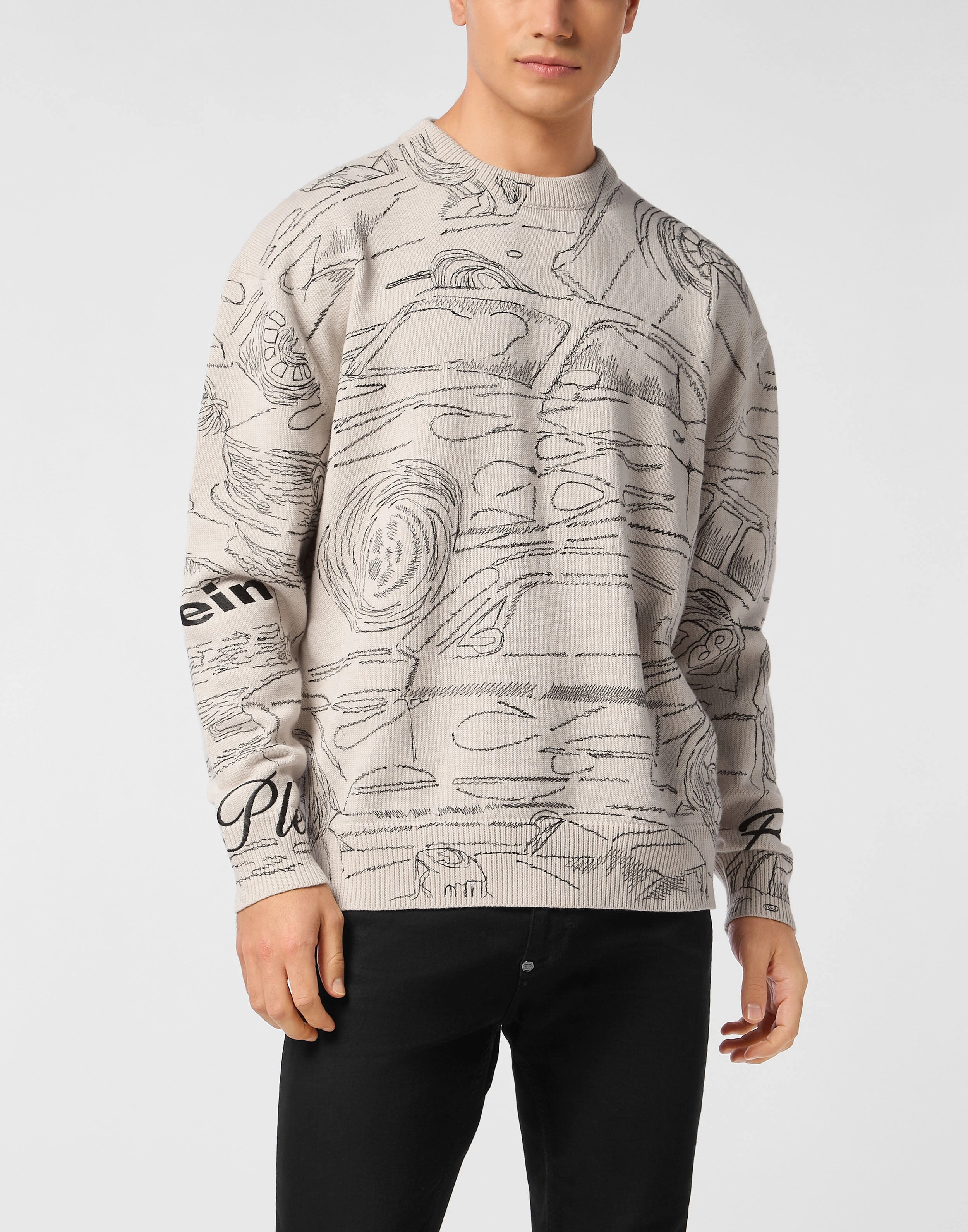 Knitted Pullover Round Neck LS Cars Racing