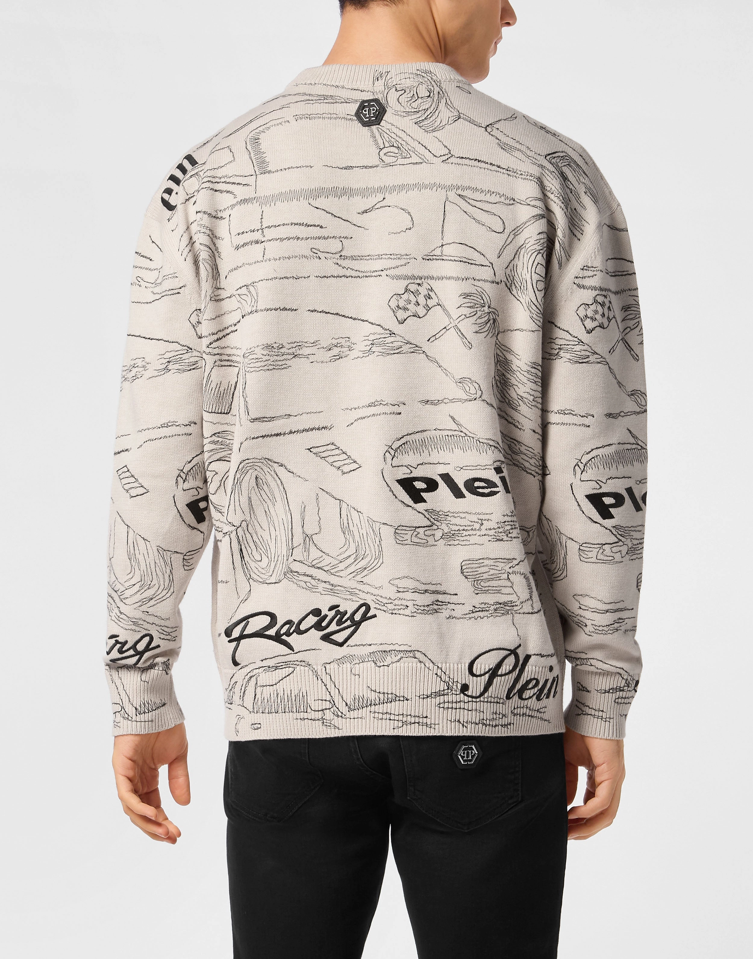 Knitted Pullover Round Neck LS Cars Racing