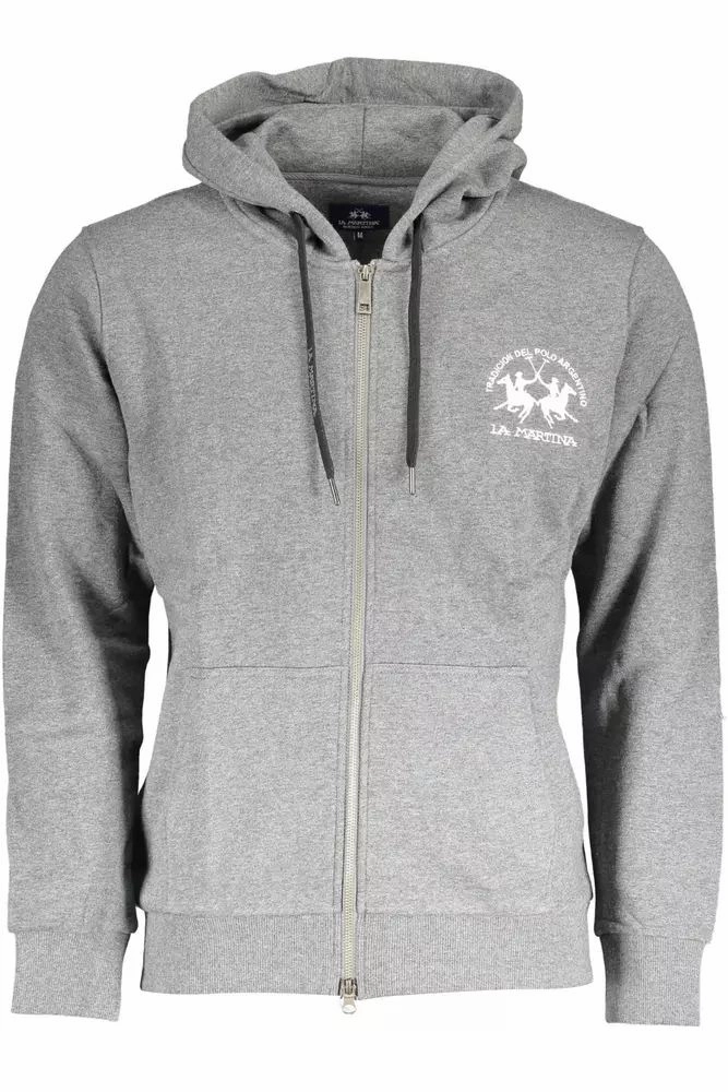 La Martina Chic  Hooded Sweatshirt with Embroidery Men's Detail