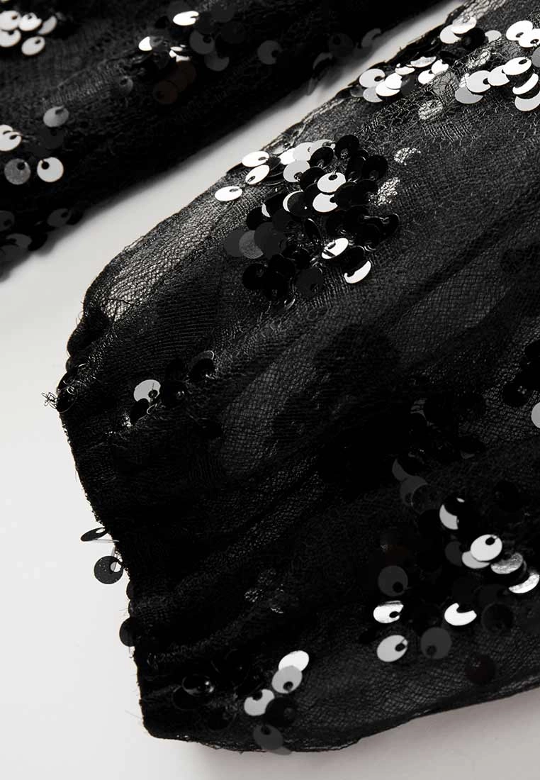 Lace Sequin Embellished Party Dress