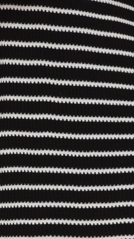 Lacole Button Up Shirt and Shorts Set - Black / White Stripe