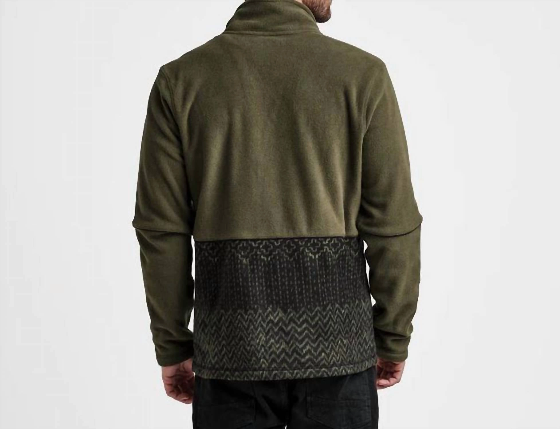 Landfall Fleece Zip Jacket In Military Sashiko