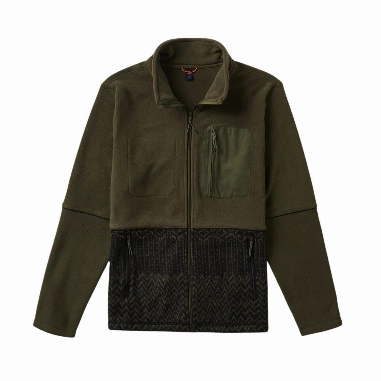 Landfall Fleece Zip Jacket In Military Sashiko