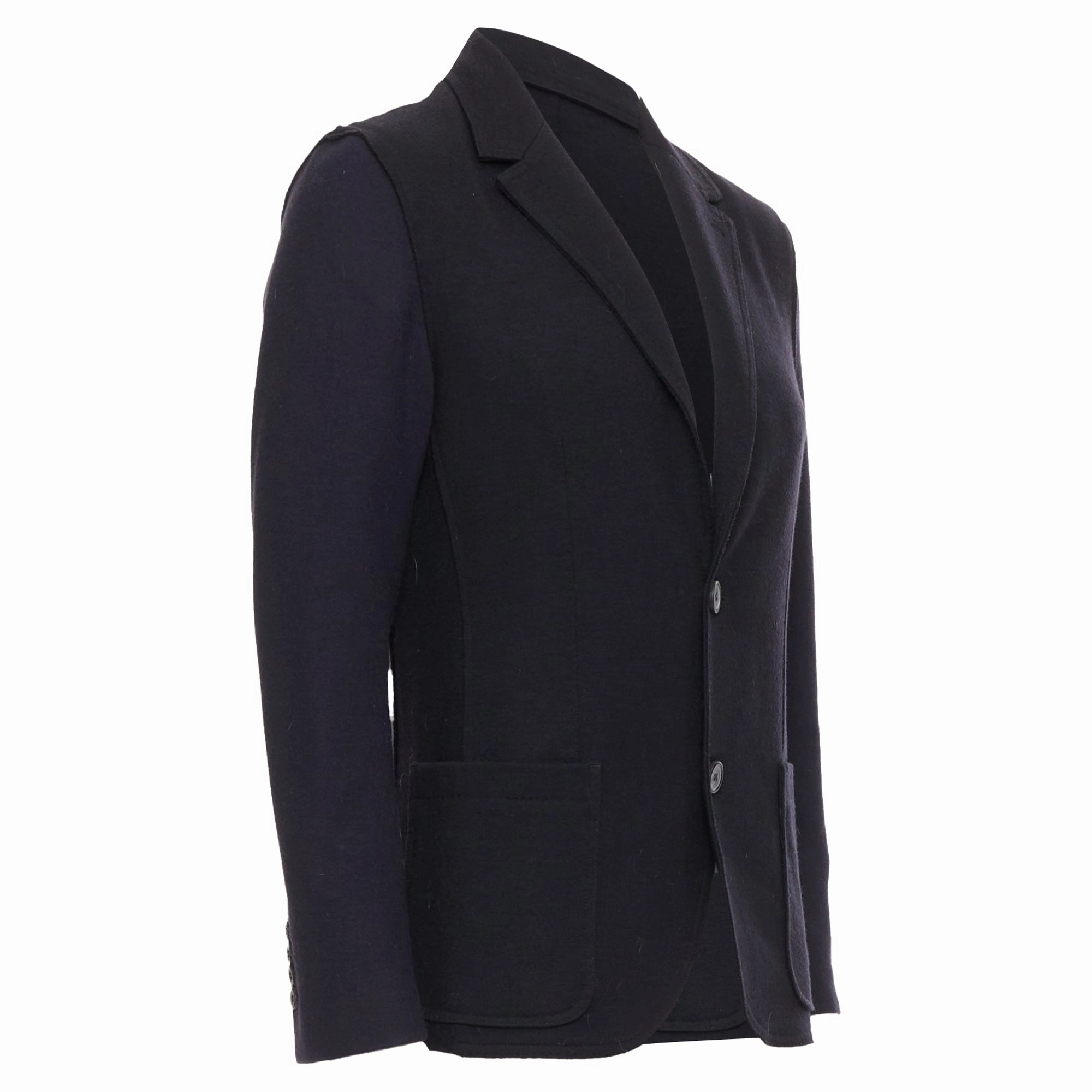 Lanvin Bicolour Wool Blend Pocketed Blazer Jacket
