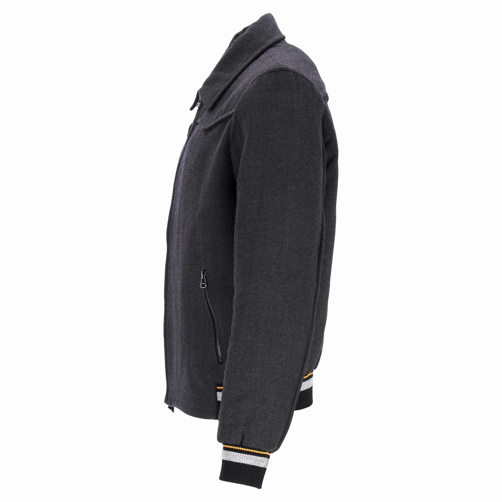 Lanvin Zipped Bomber Jacket in Grey Wool