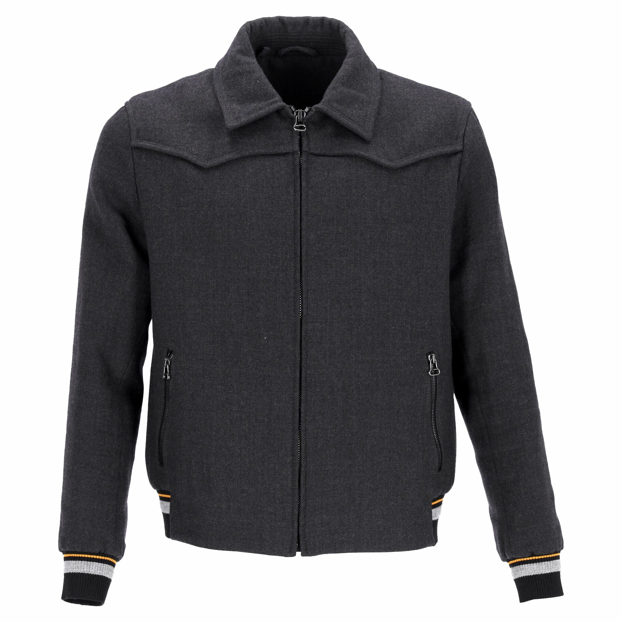 Lanvin Zipped Bomber Jacket in Grey Wool