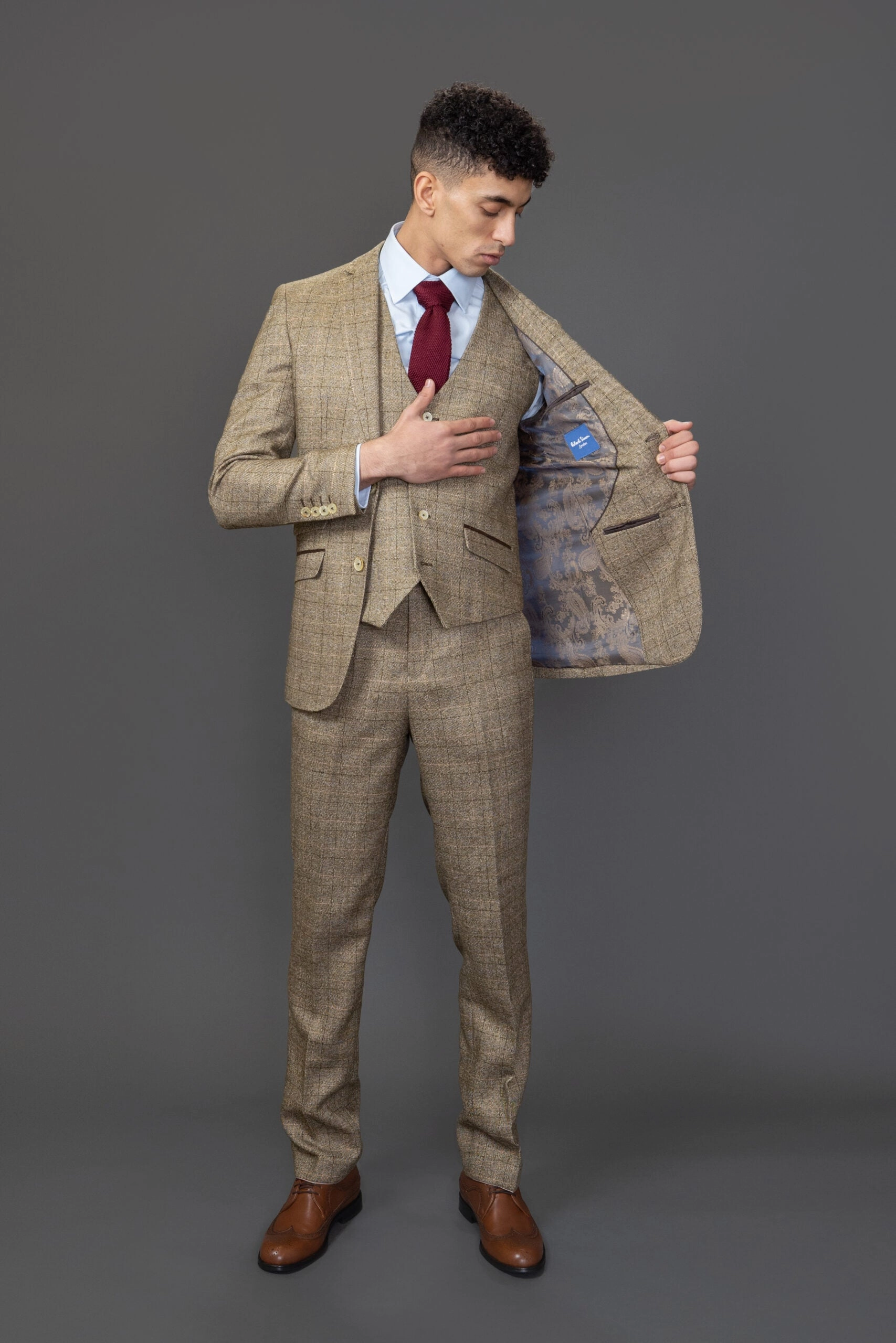 Liam 3 Piece Suit Checked Slim Fit Formal Dress