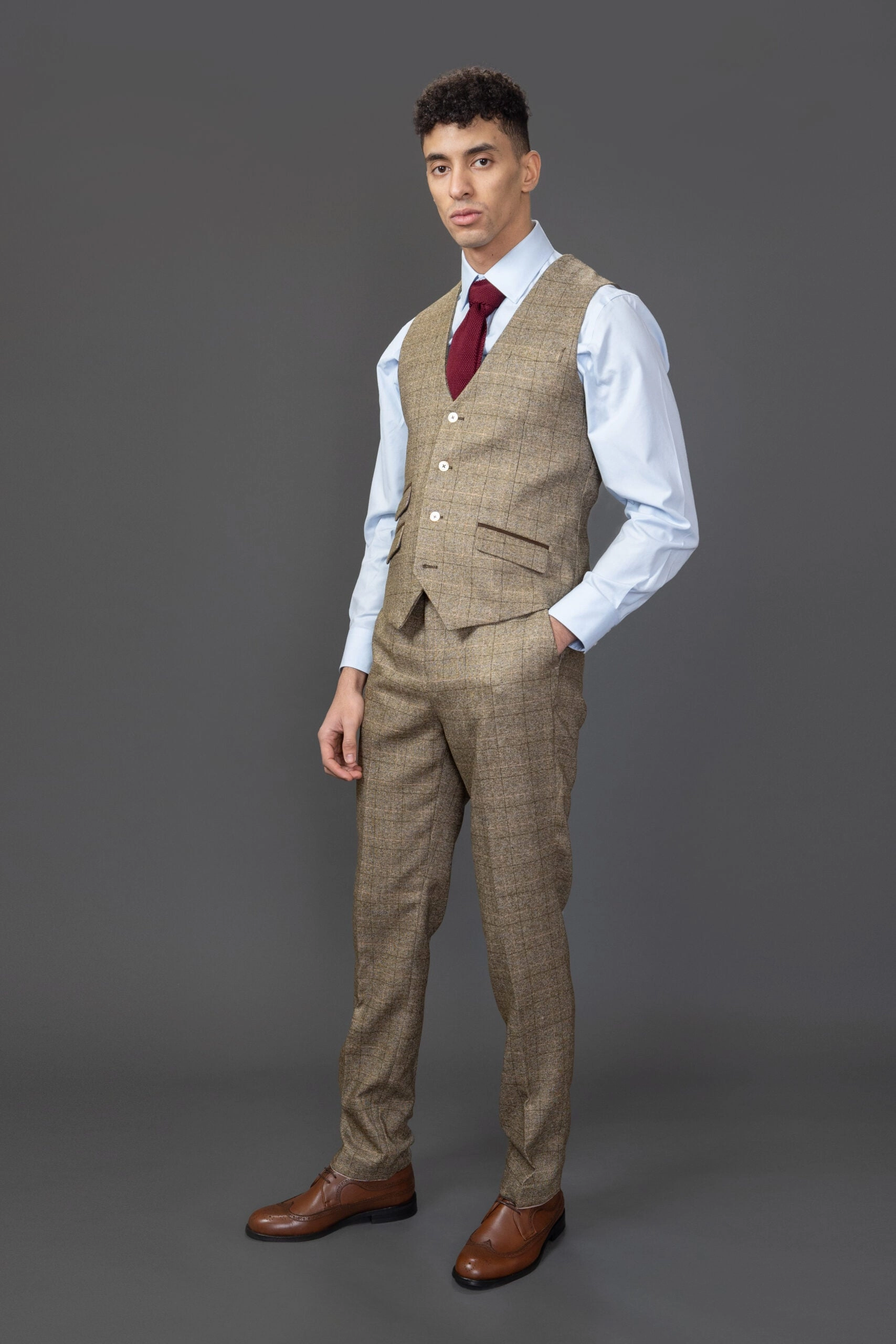 Liam 3 Piece Suit Checked Slim Fit Formal Dress
