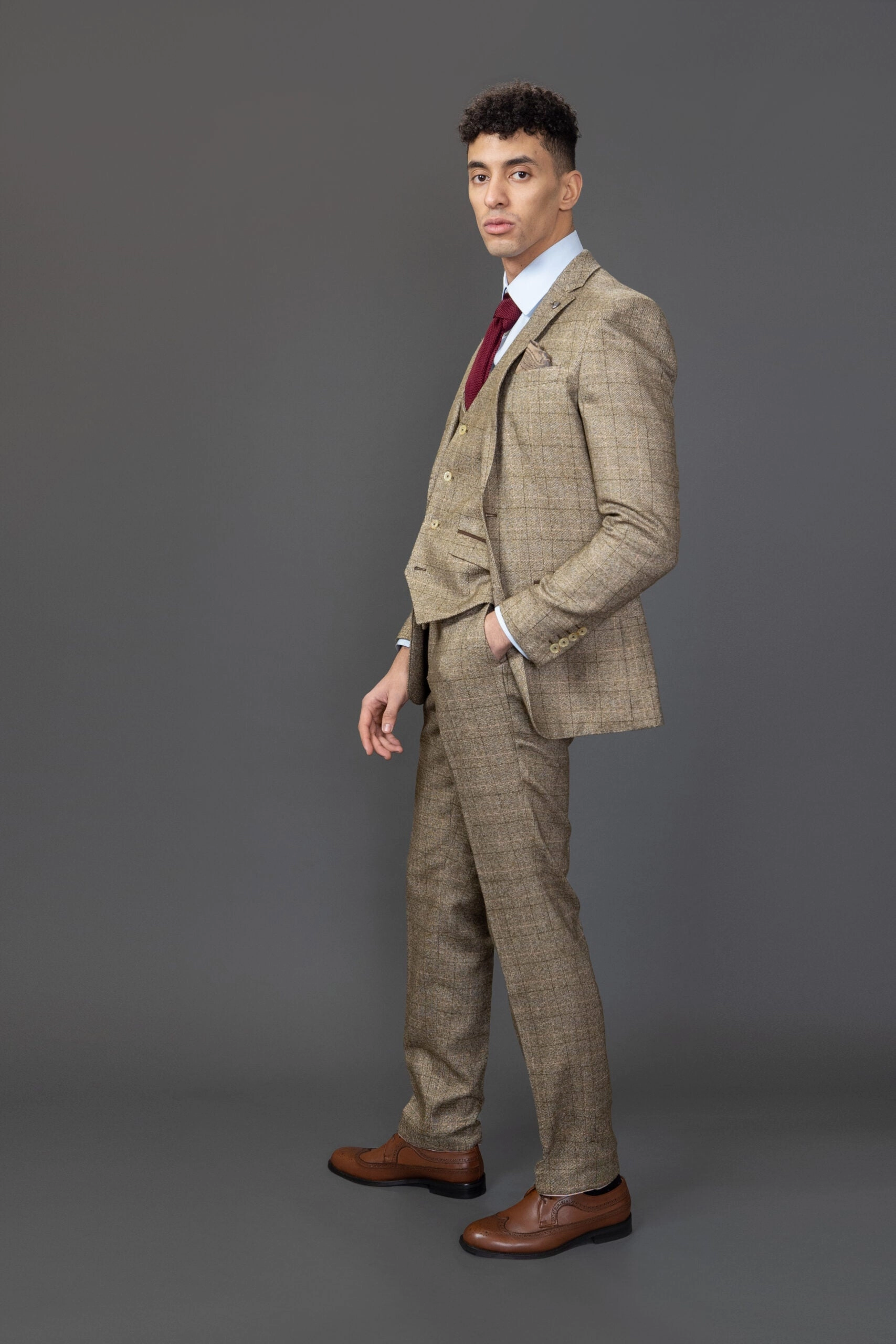 Liam 3 Piece Suit Checked Slim Fit Formal Dress