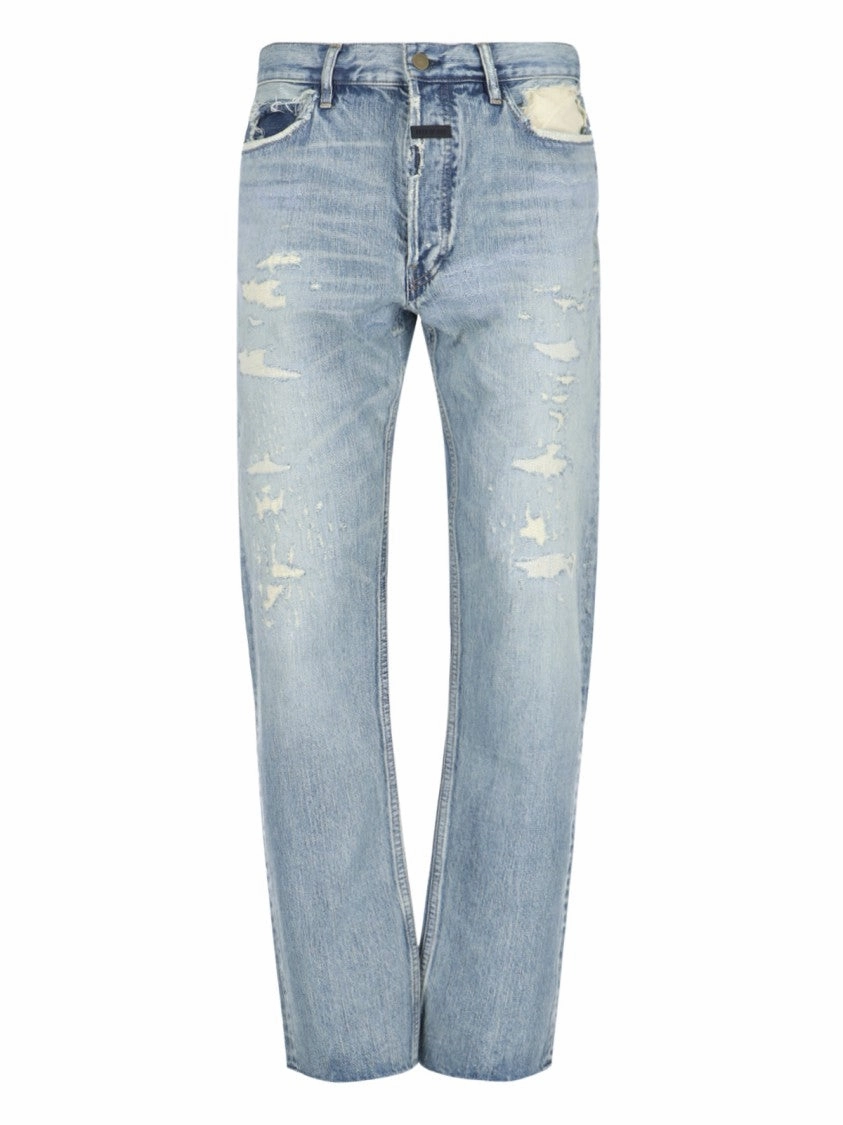 Light Blue Distressed Jeans - Light Blue