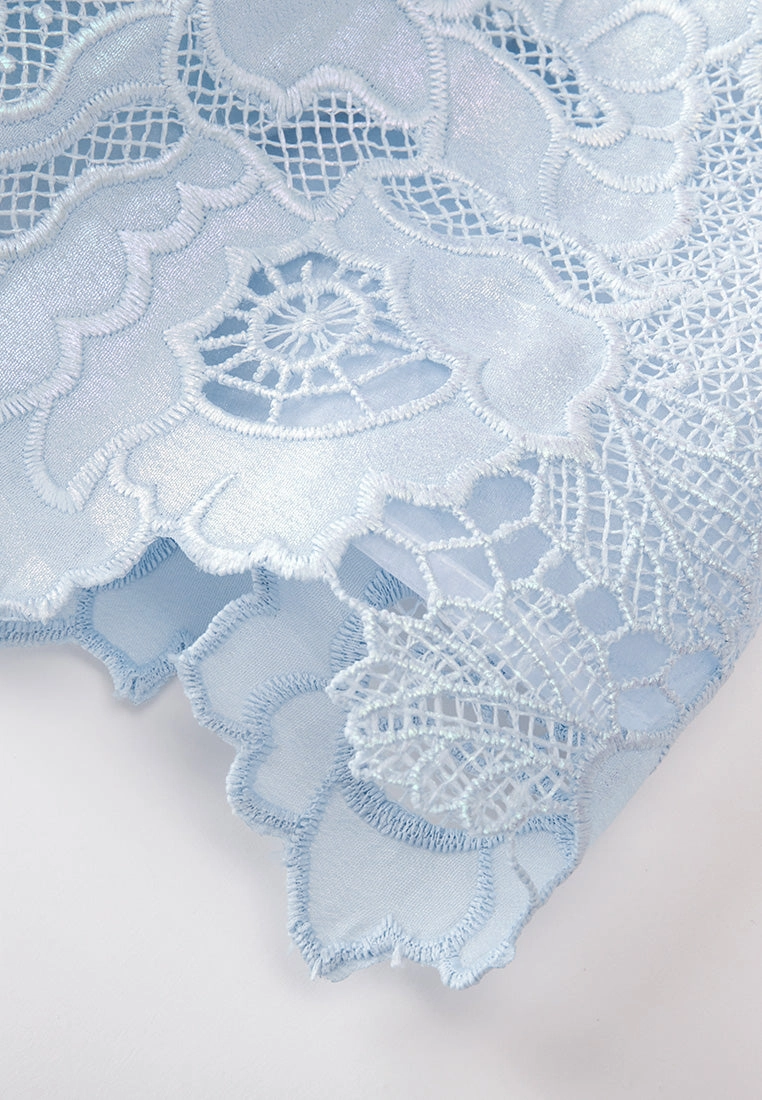 Light Blue Lace Collar Dress