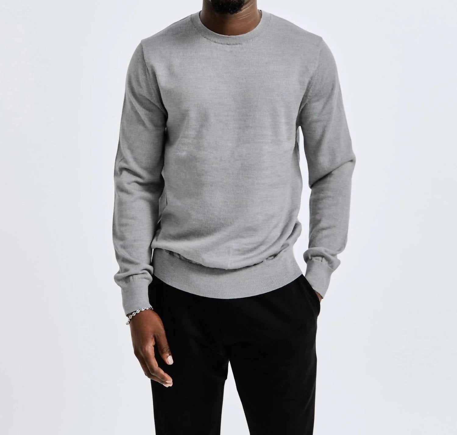 Lightweight Harry Crewneck In Heather Grey