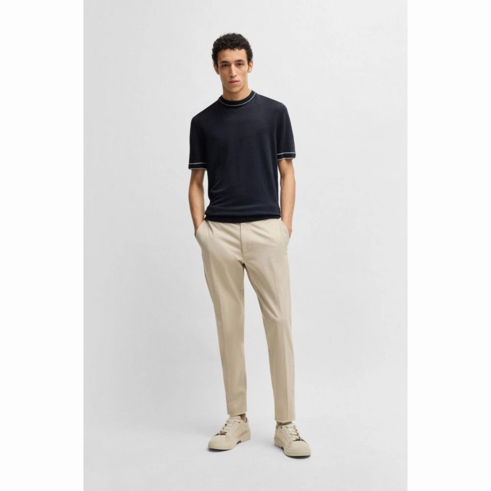 Linen-blend sweatshirt with tipping