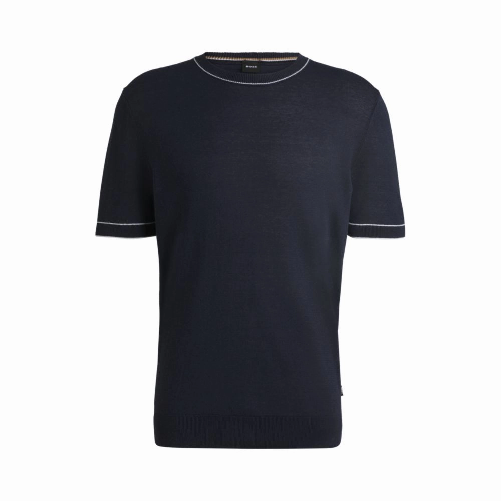 Linen-blend sweatshirt with tipping