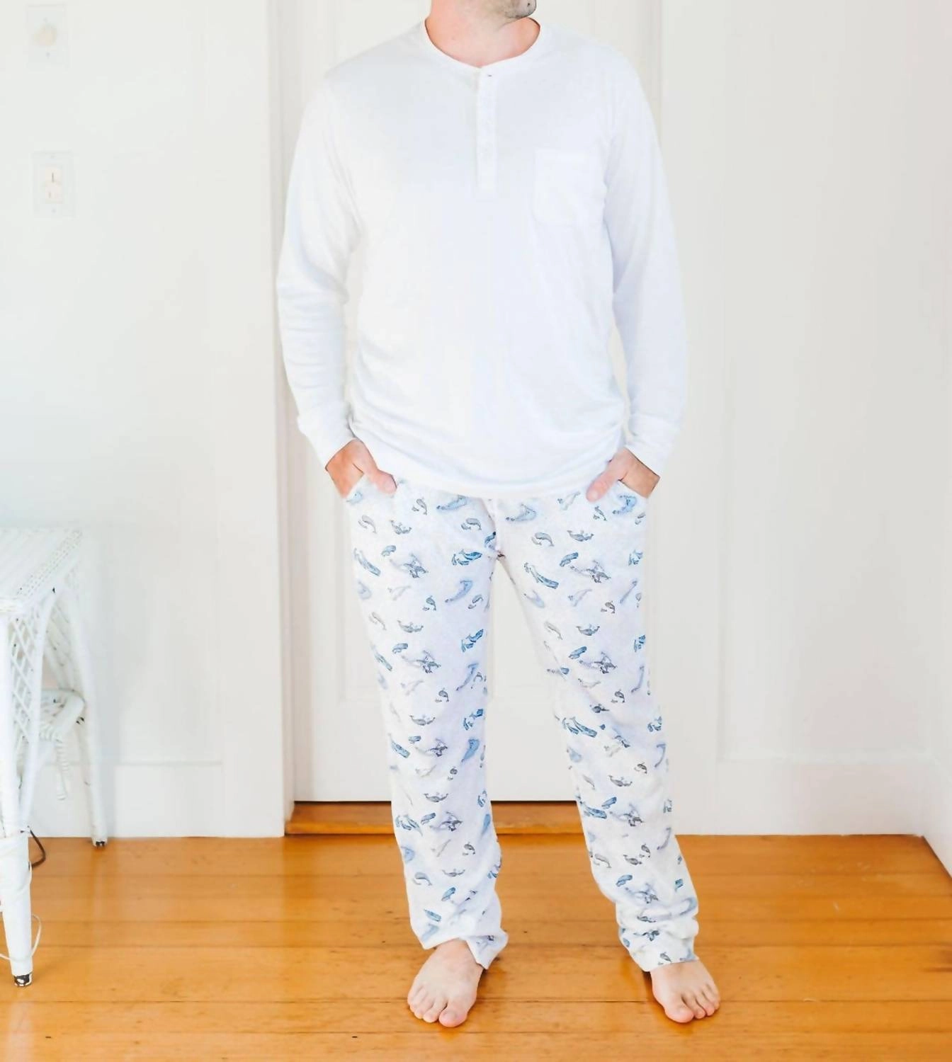 Long Pajama Set In Save The Whales