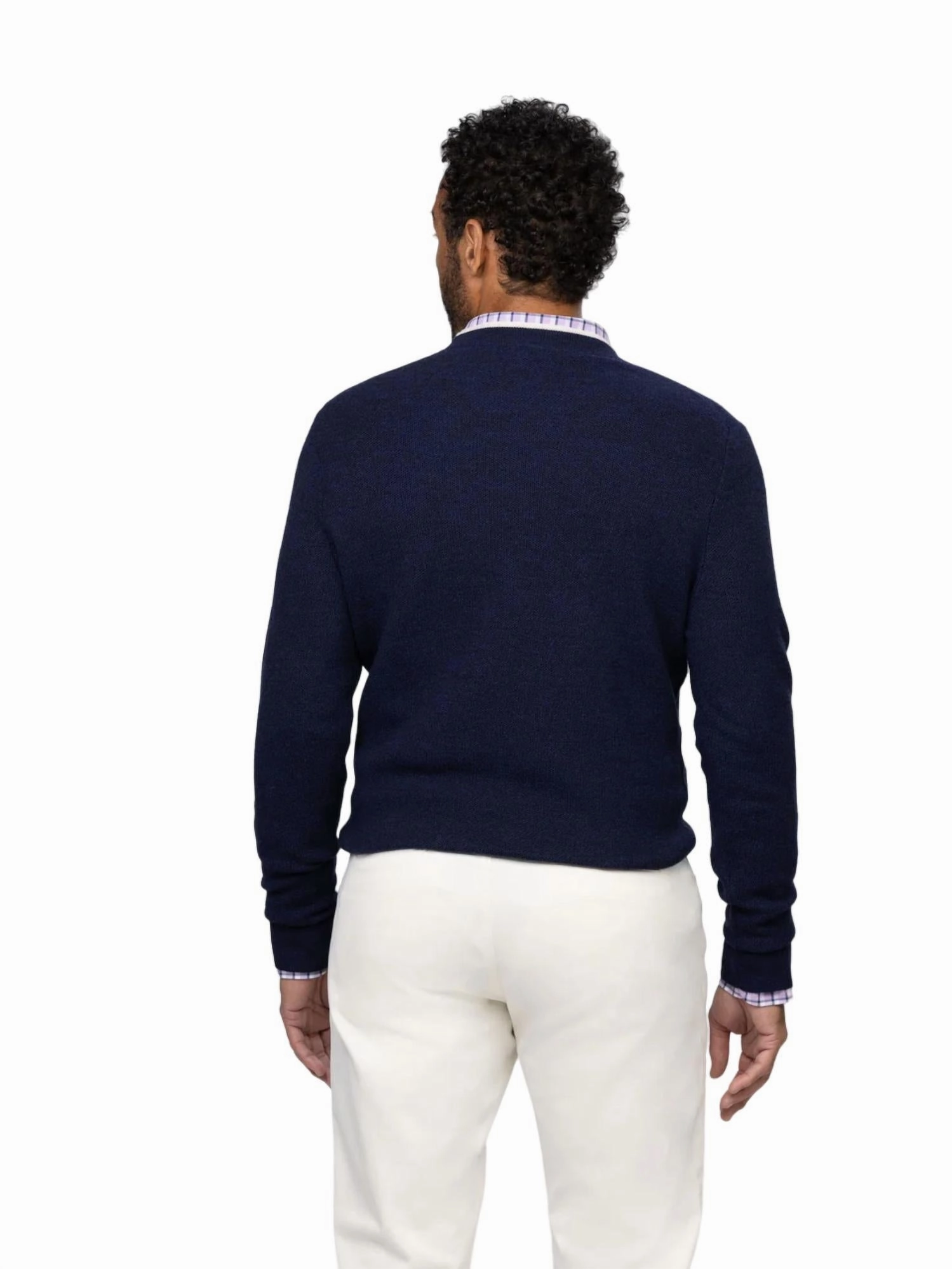 Long-Sleeves Sutton Sweater In Navy/oatmeal
