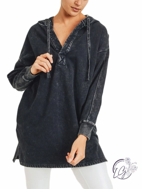 Longline Mineral-Washed V-Neck Pullover affordable athletic pants for men