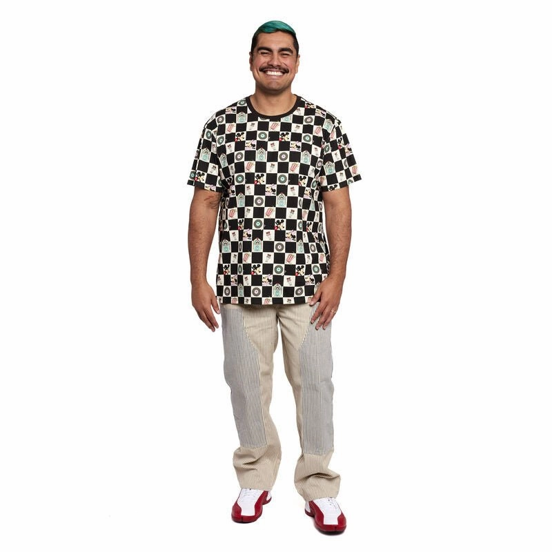 Loungefly x Disney Mickey and Minnie Date Night Diner Checkered Unisex T-Shirt