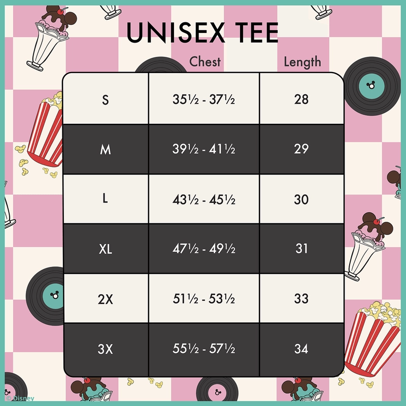 Loungefly x Disney Mickey and Minnie Date Night Diner Checkered Unisex T-Shirt
