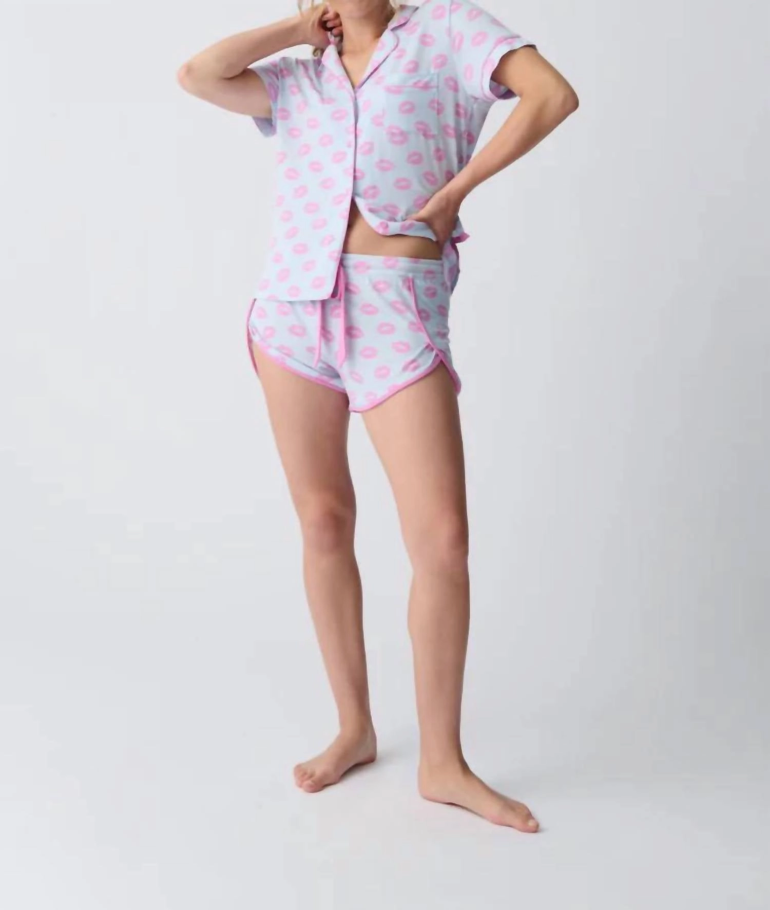 Lovely Dreams Pajama Set In Light Blue