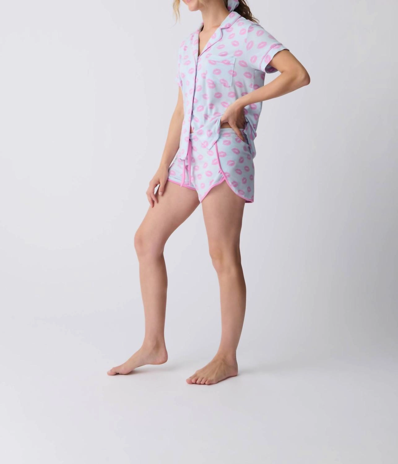 Lovely Dreams Pajama Set In Light Blue