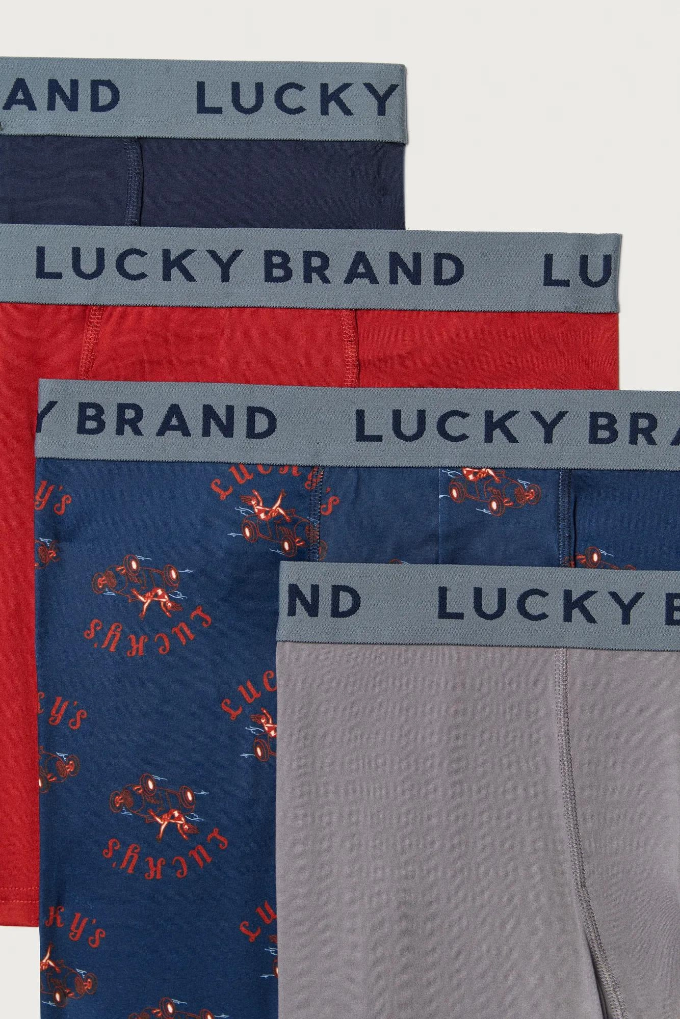 Lucky Brand 4 Pack Essential Soft Boxer Briefs