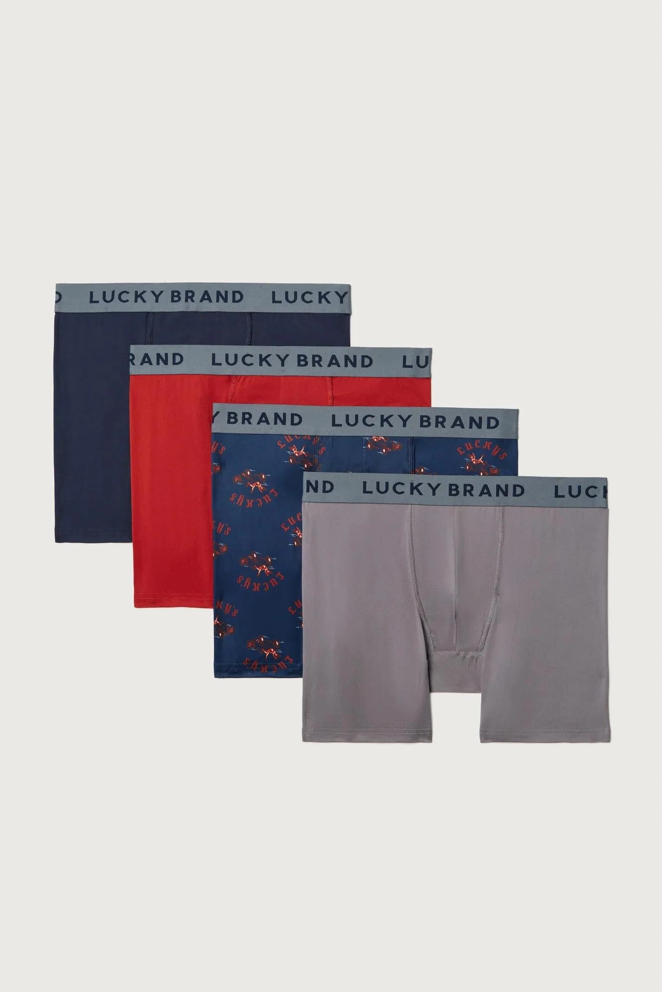 Lucky Brand 4 Pack Essential Soft Boxer Briefs