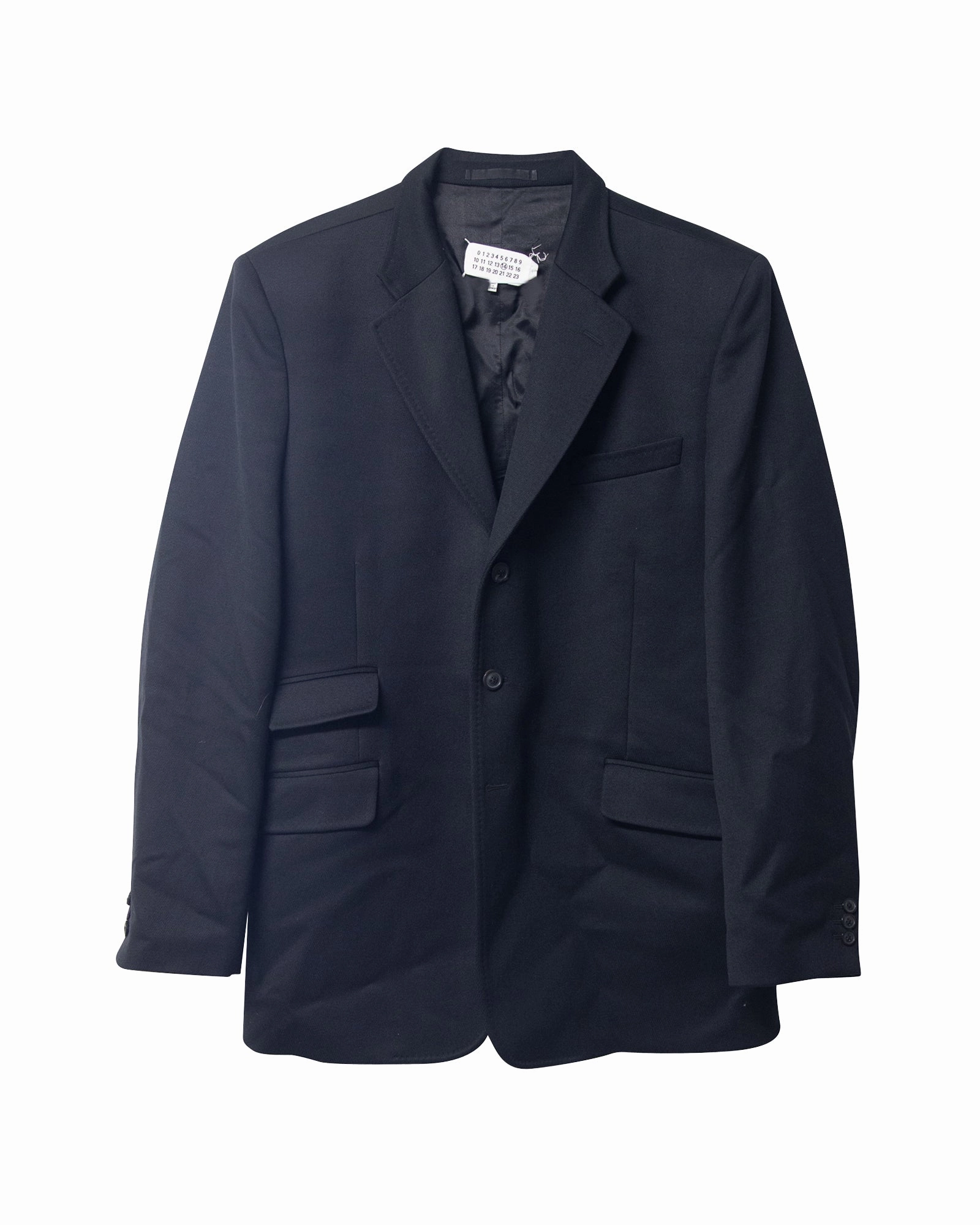 Maison Margiela Shoulder-Padded Blazer in Black Wool
