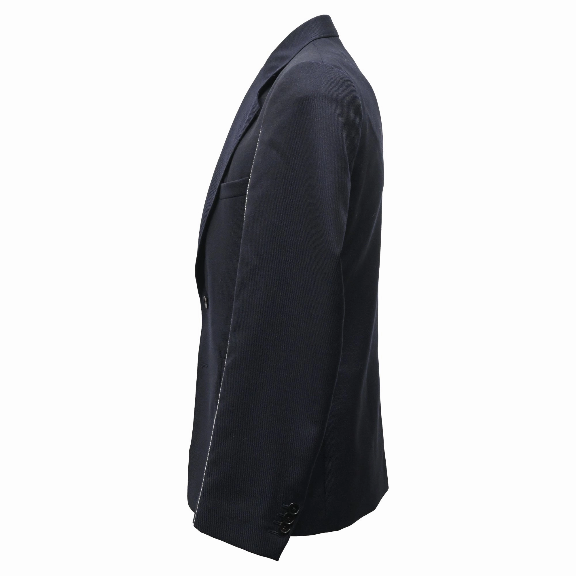 Maison Margiela Visible Stitch Blazer in Navy Blue Wool