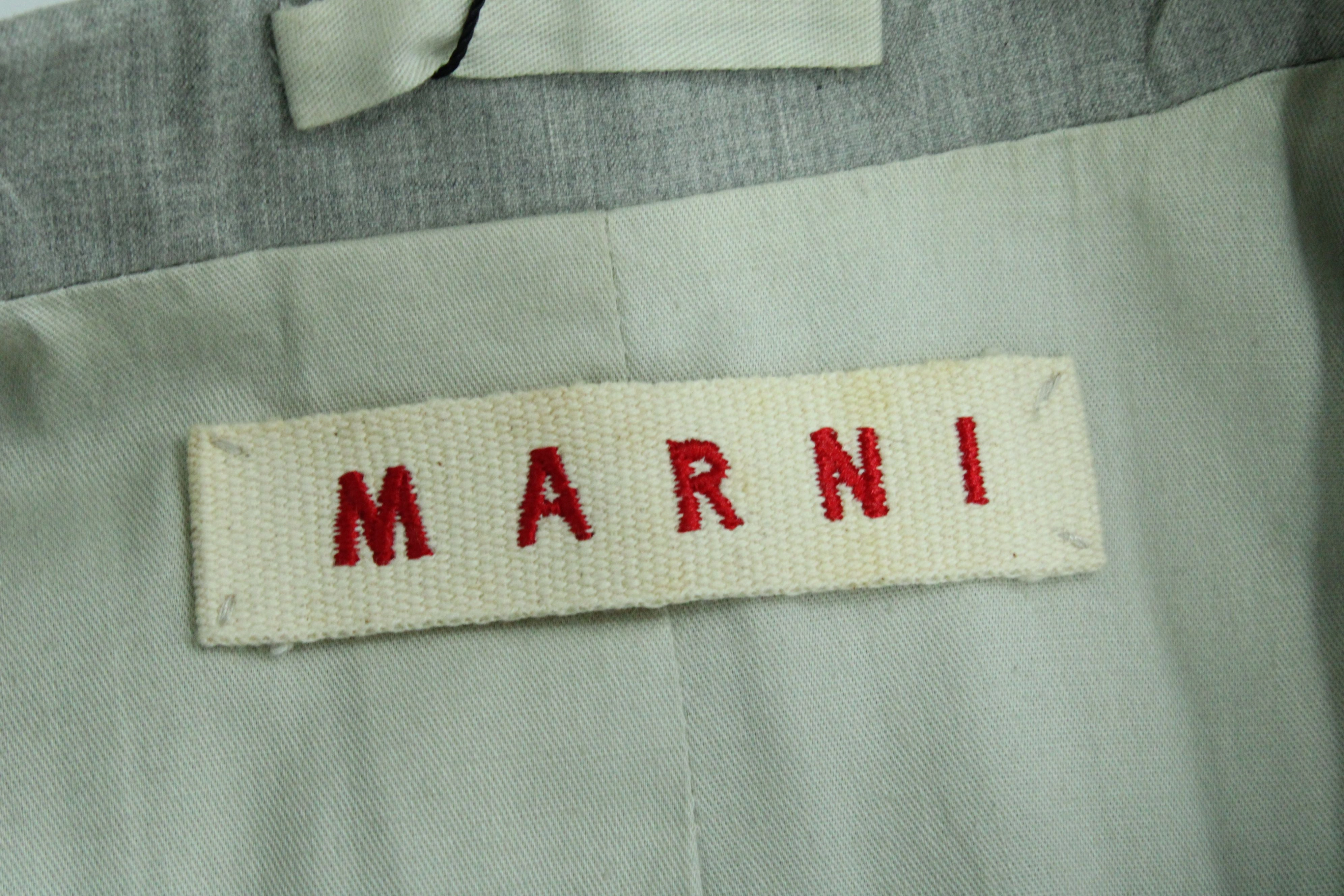 Marni Blazer Suit and Trousers in Grey Cotton