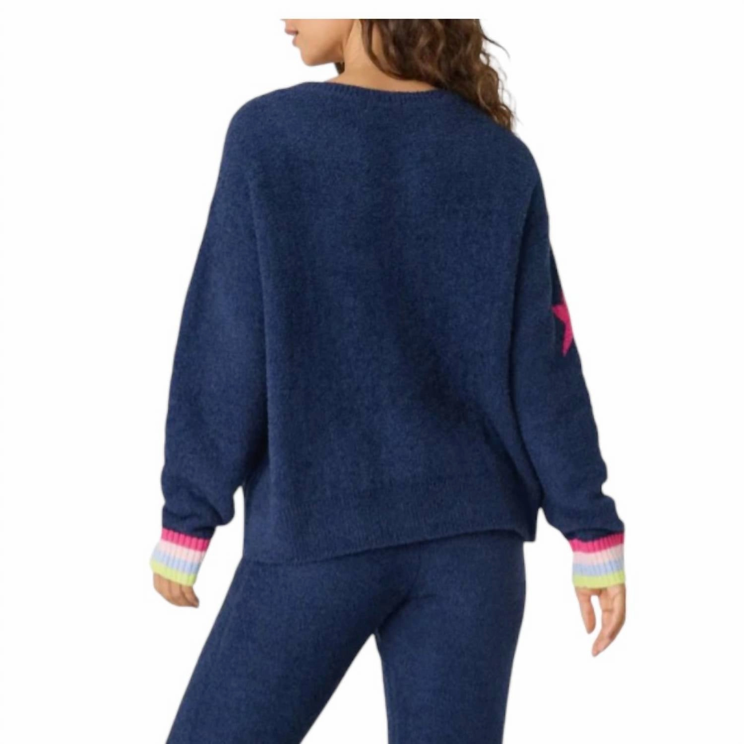 Marshmallow Star Party Top In Navy