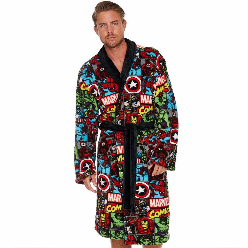 Marvel Avengers Comic Strip Bath Robe