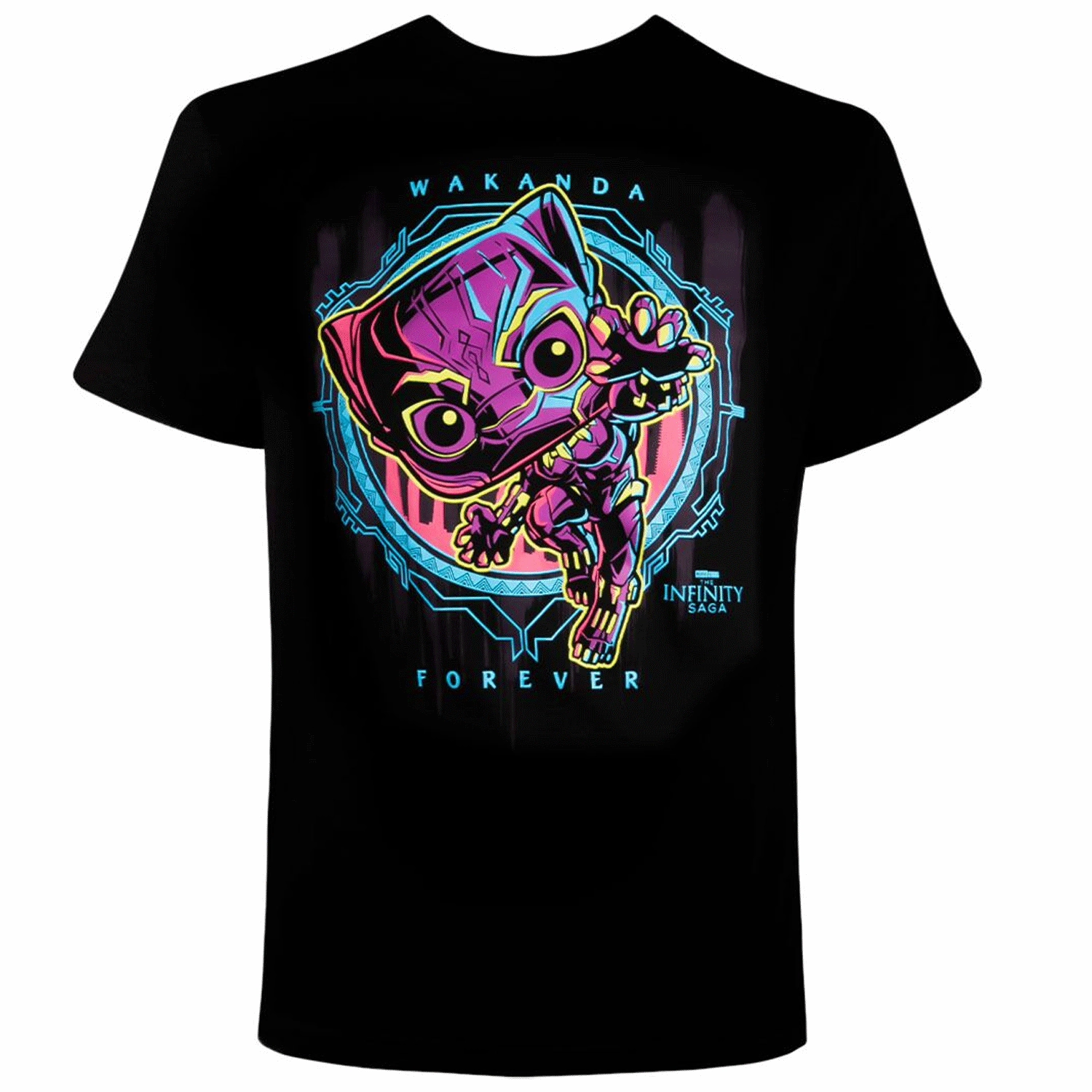 Marvel Black Panther Blacklight Pop! Vinyl and Tee Set