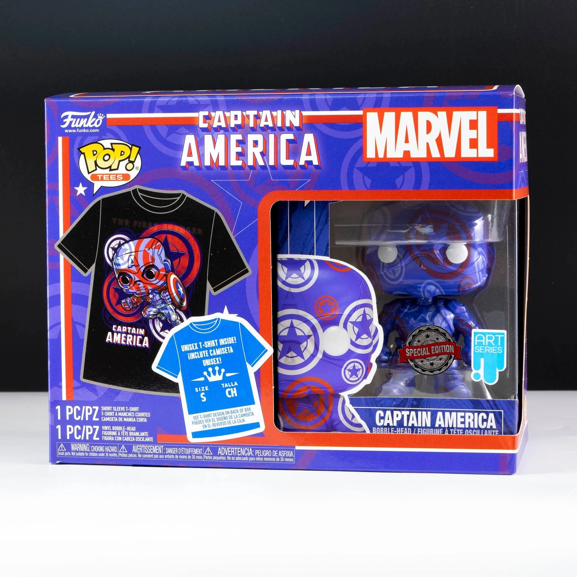 Marvel Captain America Patriotic Age Pop! Vinyl and Tee Set