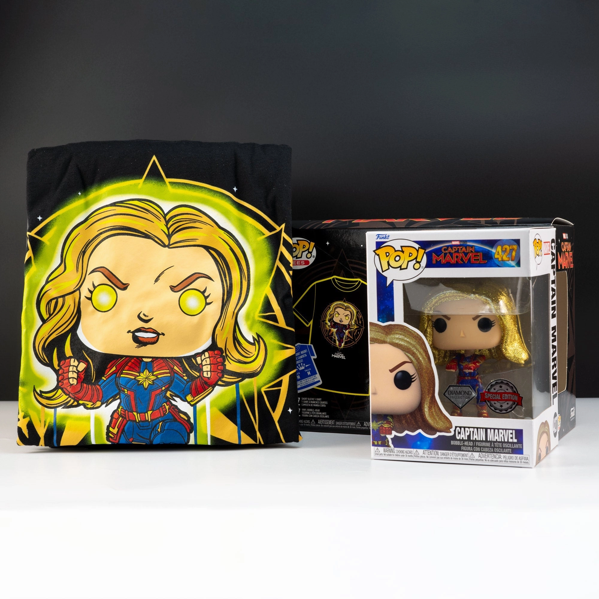Marvel Captain Marvel Pop! Vinyl and Tee Set