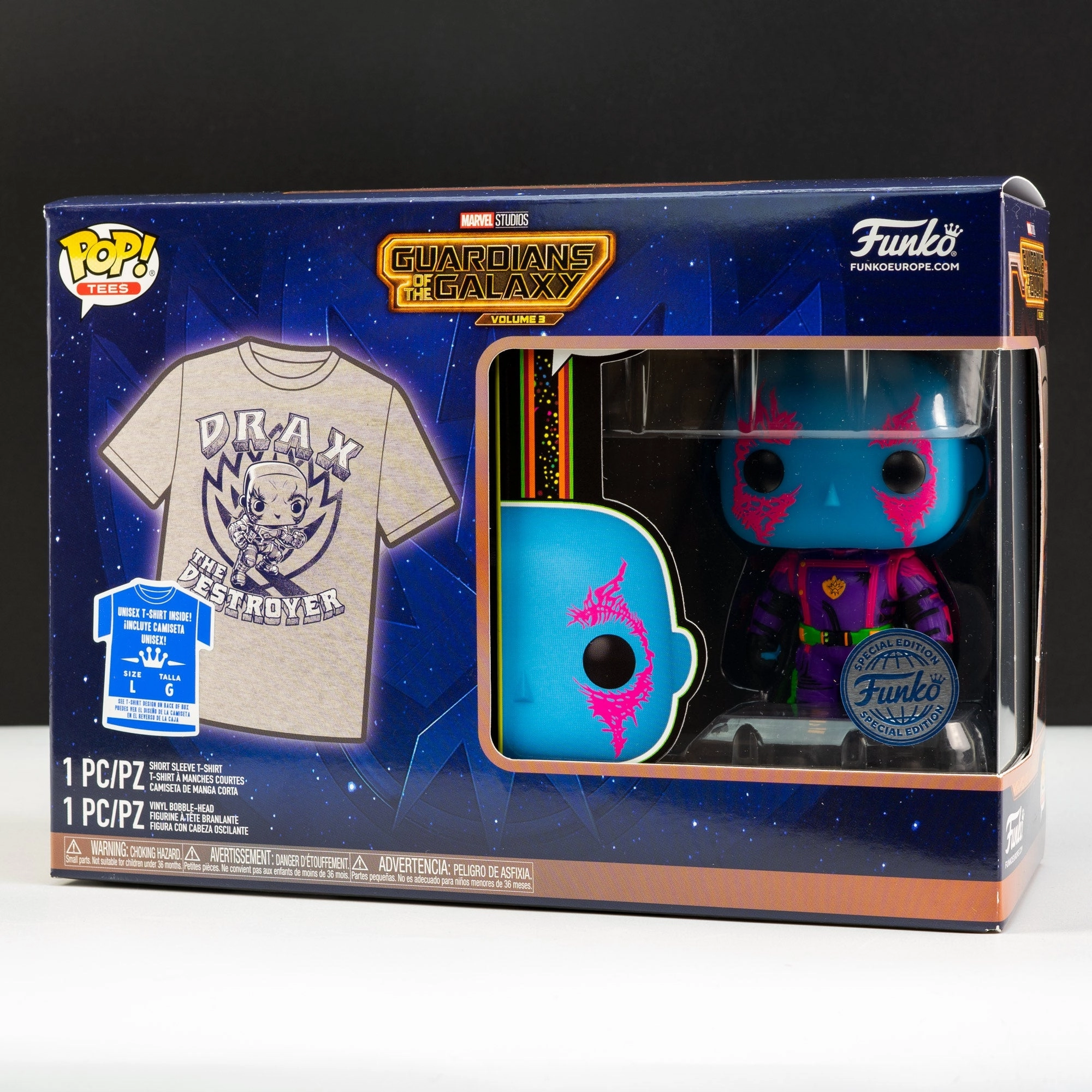 Marvel Guardians of The Galaxy Vol 3 Drax the Destroyer Pop! Vinyl and Tee Set