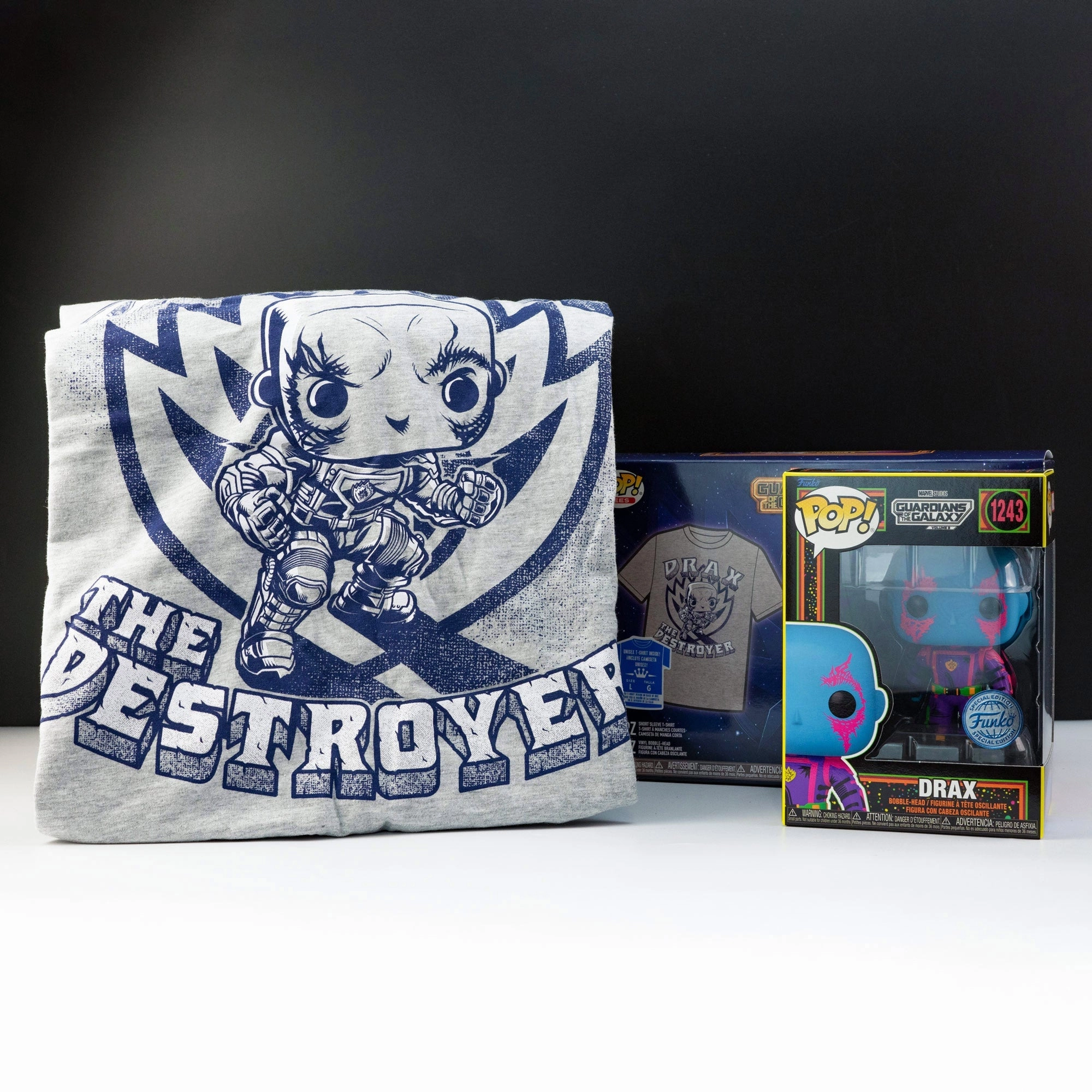 Marvel Guardians of The Galaxy Vol 3 Drax the Destroyer Pop! Vinyl and Tee Set