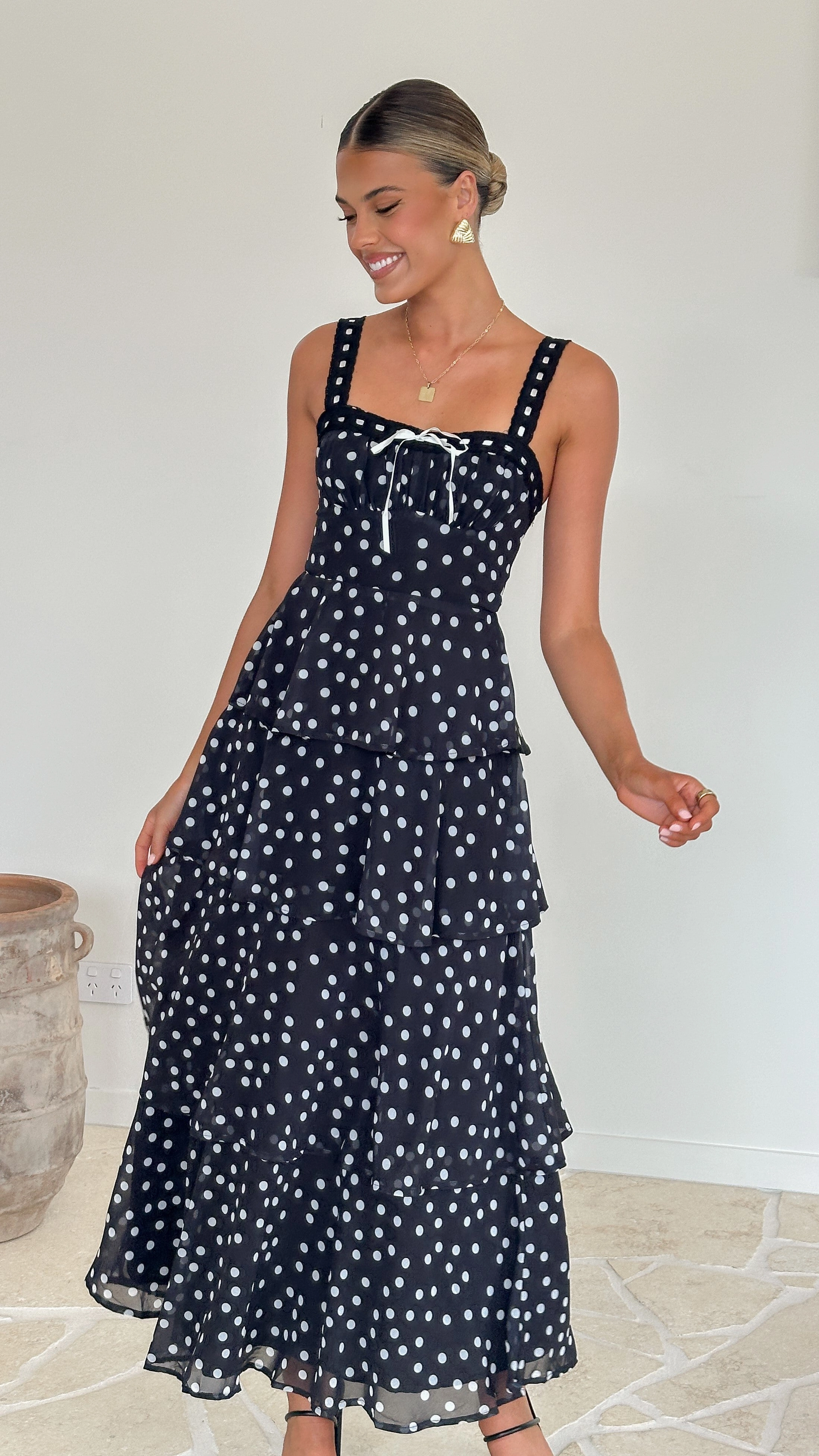 Maura Maxi Dress - Black/White