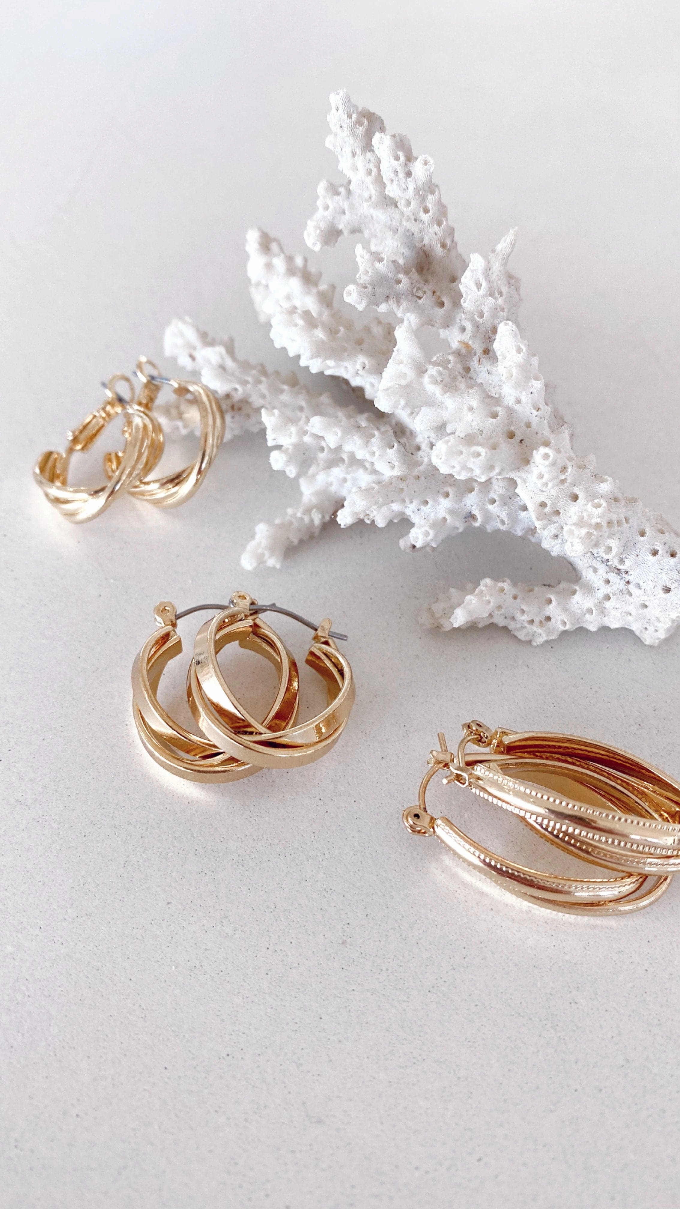 Maya Twist Earrings Set - Gold