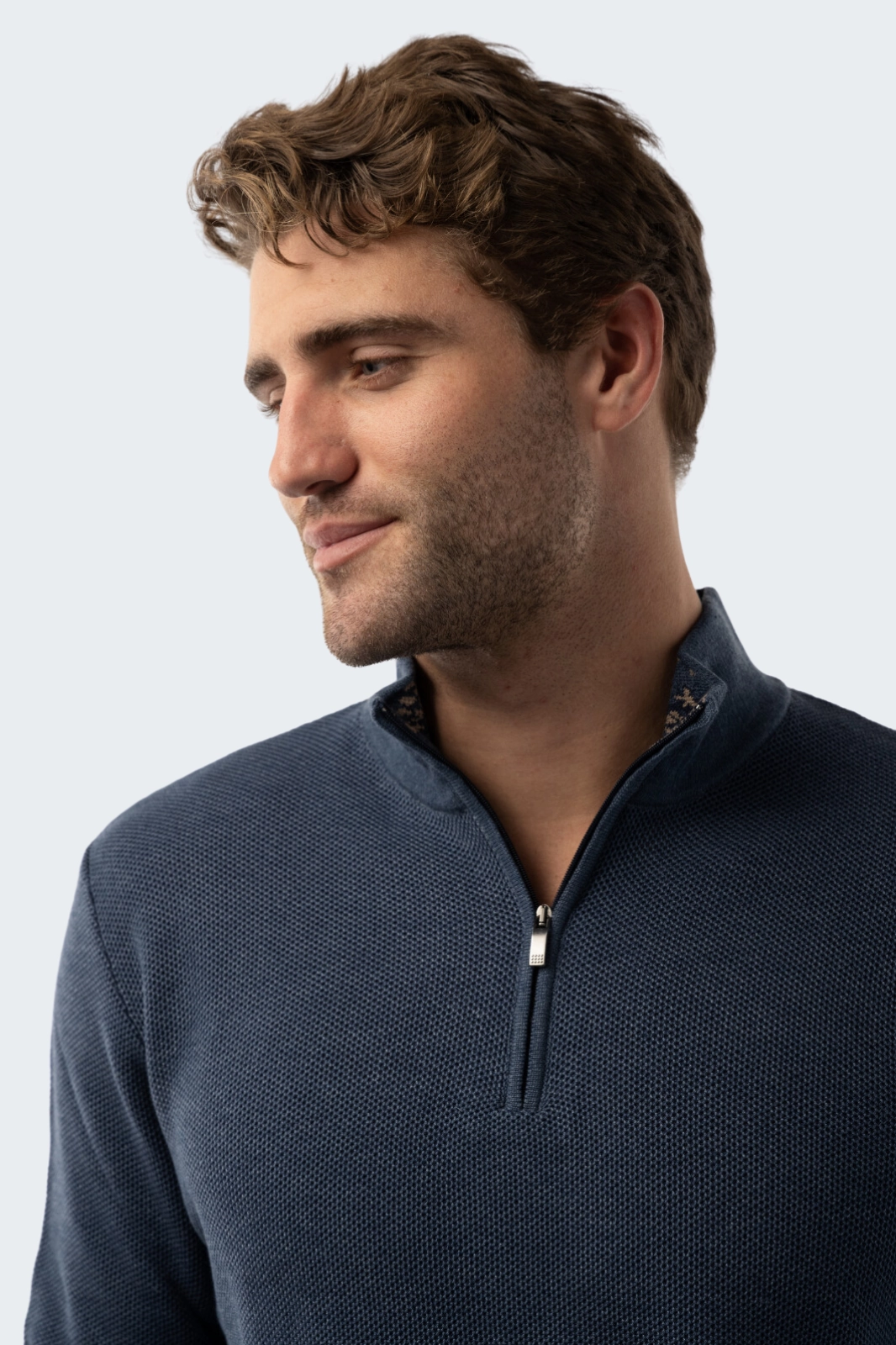 Melange Indigo Quarter Zip