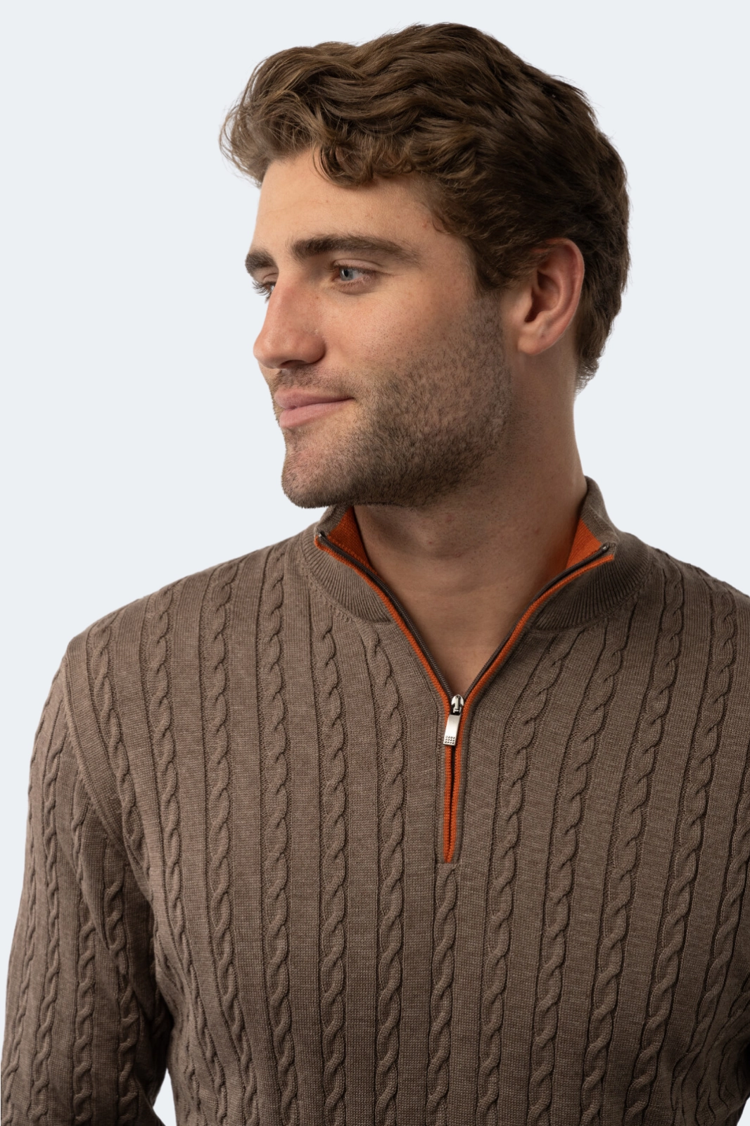 Melange Mink Knit Quarter Zip