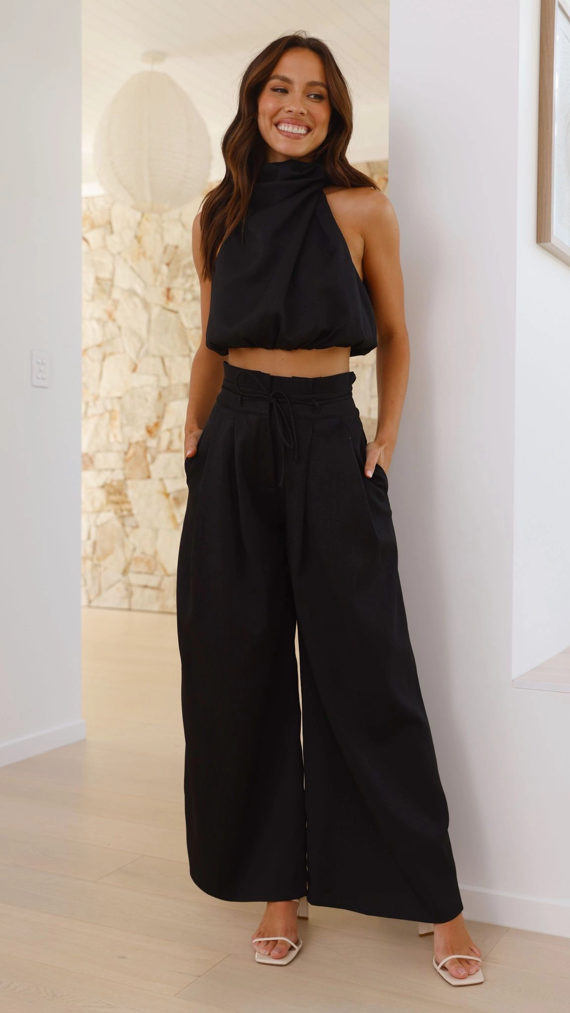 Melinda High Waist Pants - Black