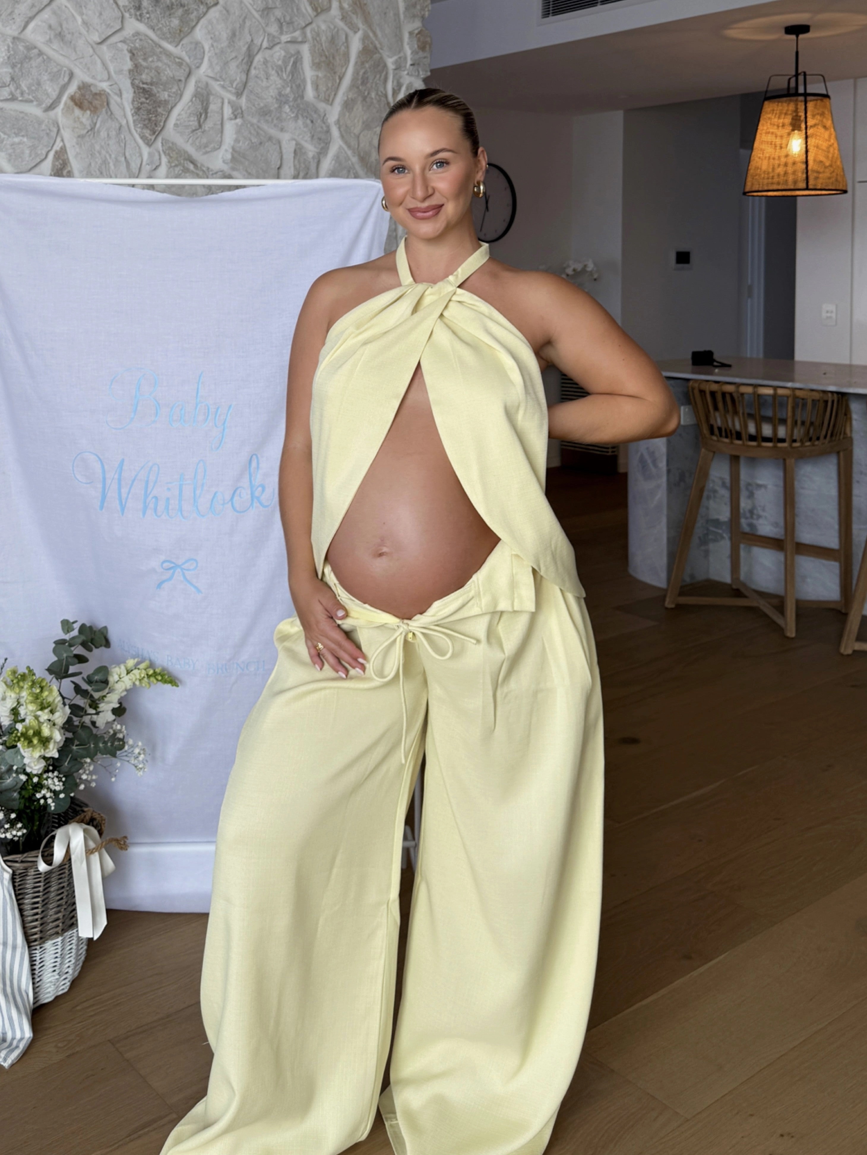 Melinda High Waist Pants - Soft Yellow