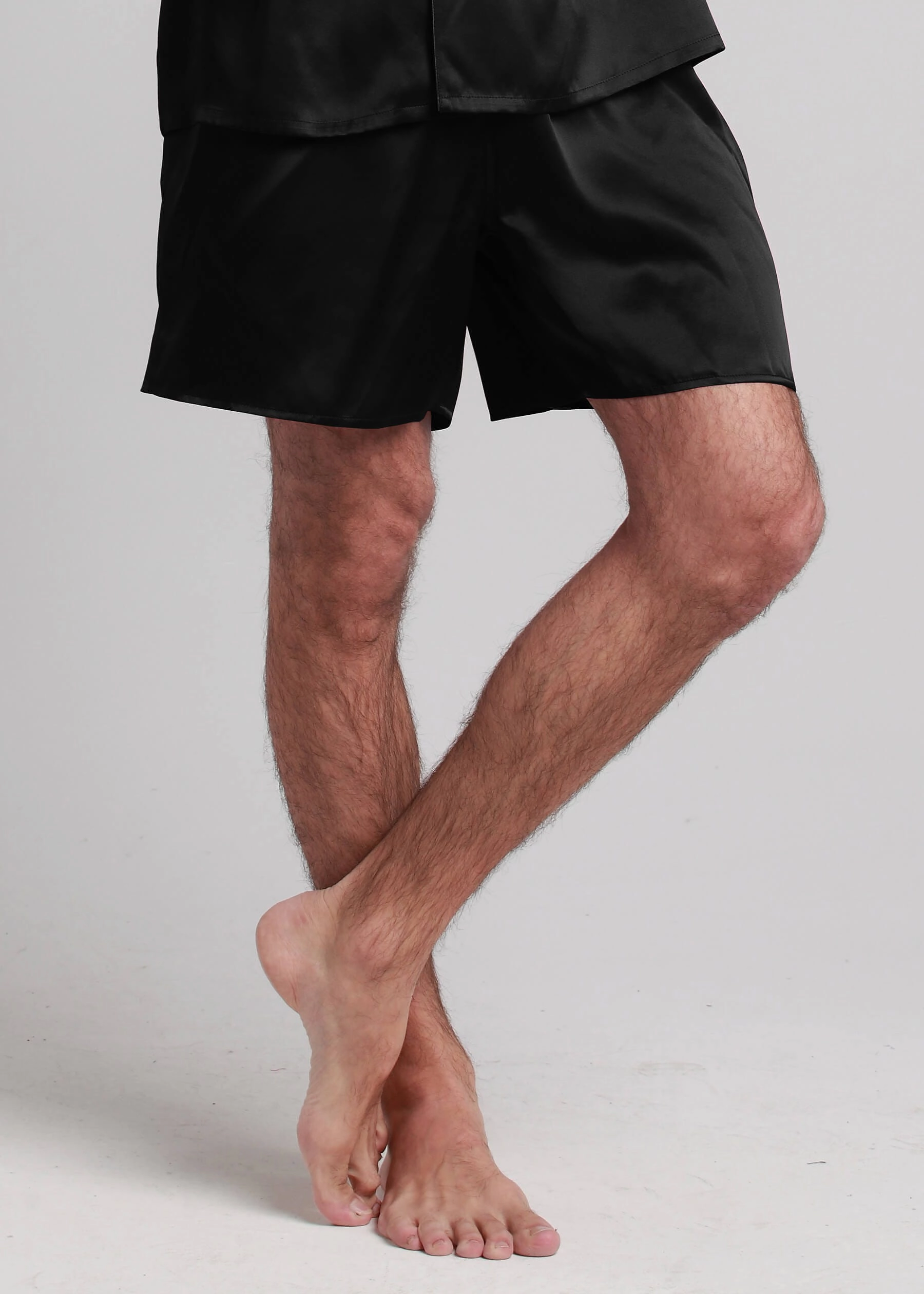 Men's 22 Momme Contrast Trim Short Silk Pajama Set