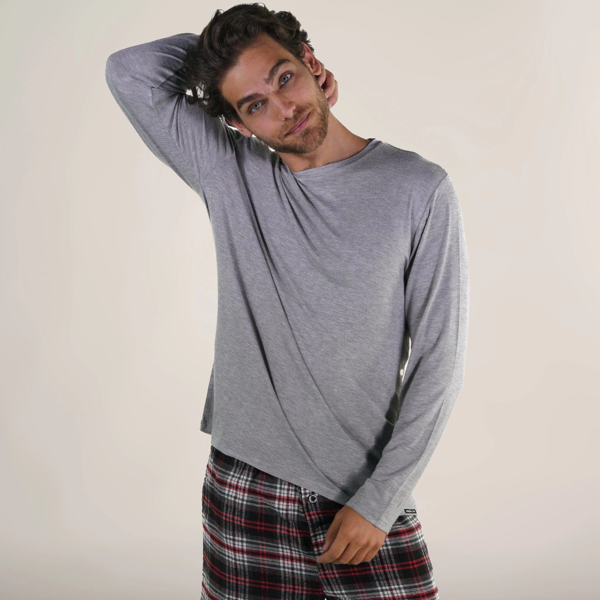 Men's Bamboo Rayon Long Sleeve Knit Sleep Shirt